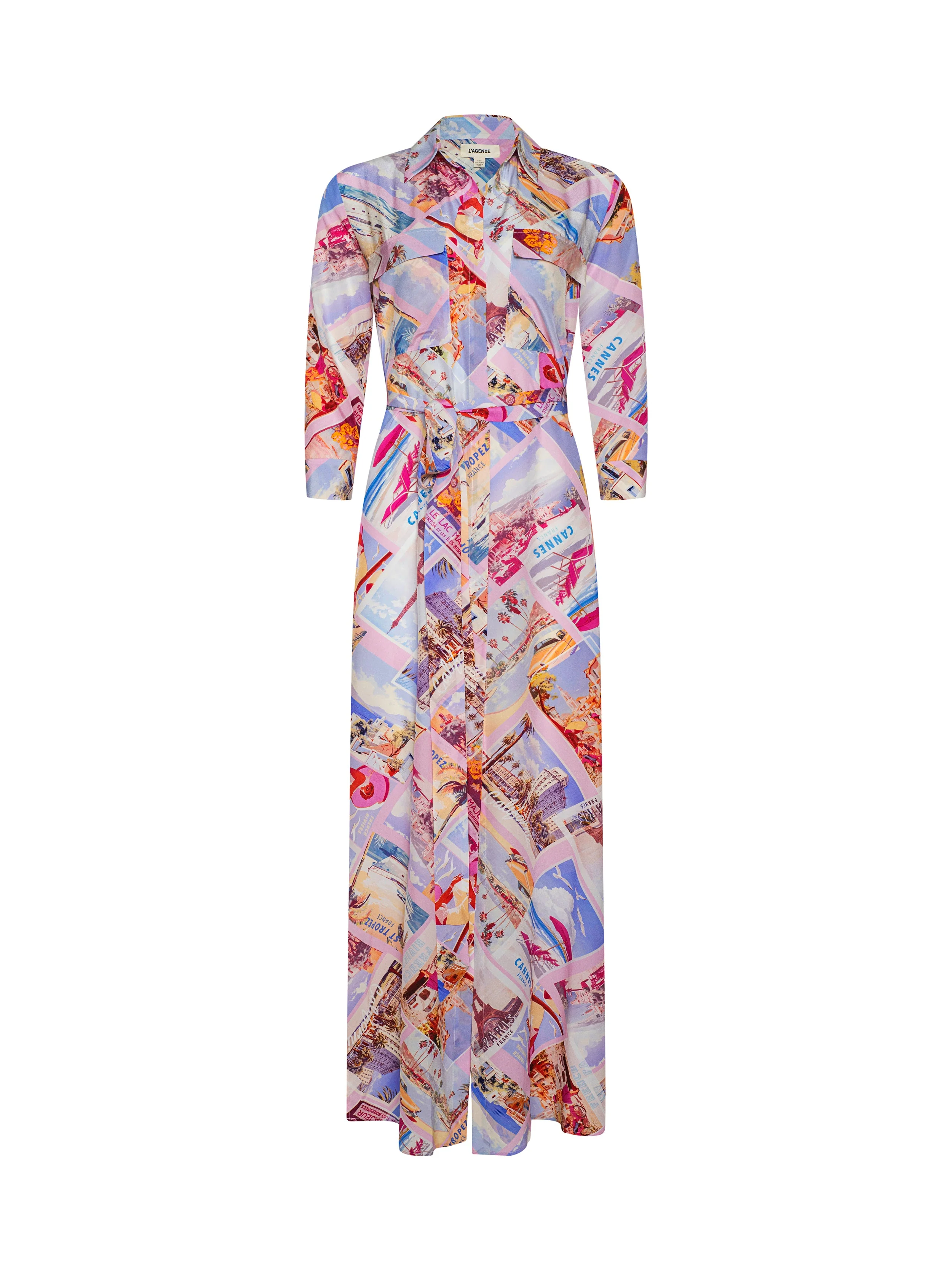 L'AGENCE - Cameron Silk Shirt Dress - Image 6
