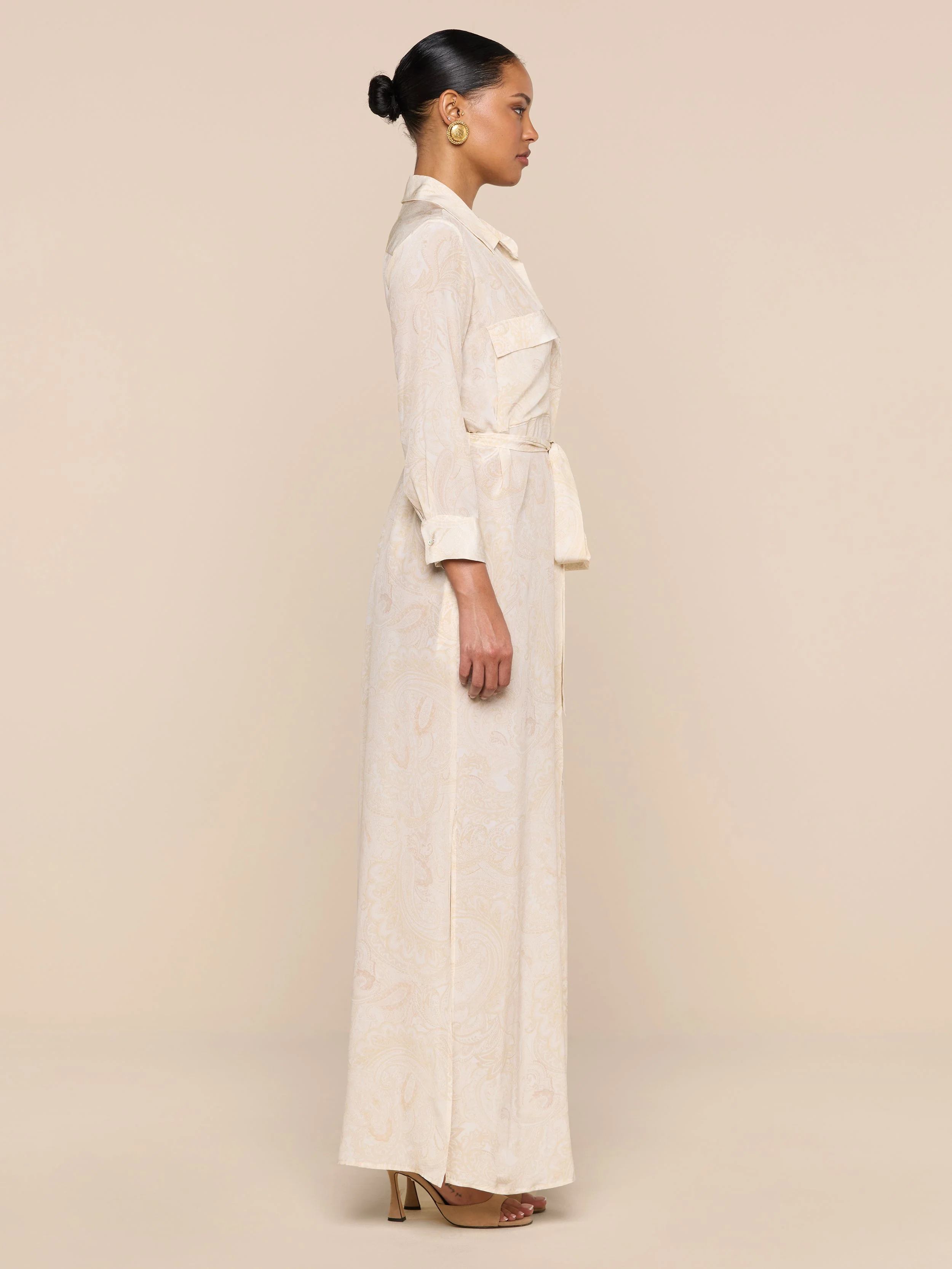 L'AGENCE - Cameron Silk Shirt Dress - Image 4