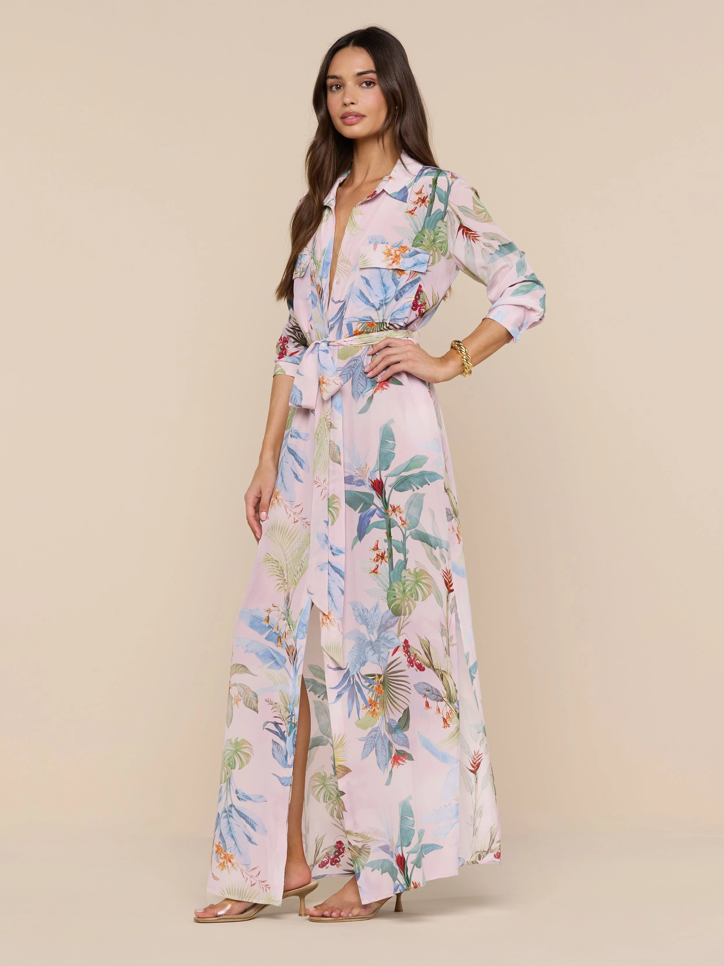 L'AGENCE - Cameron Silk Shirt Dress - Image 2