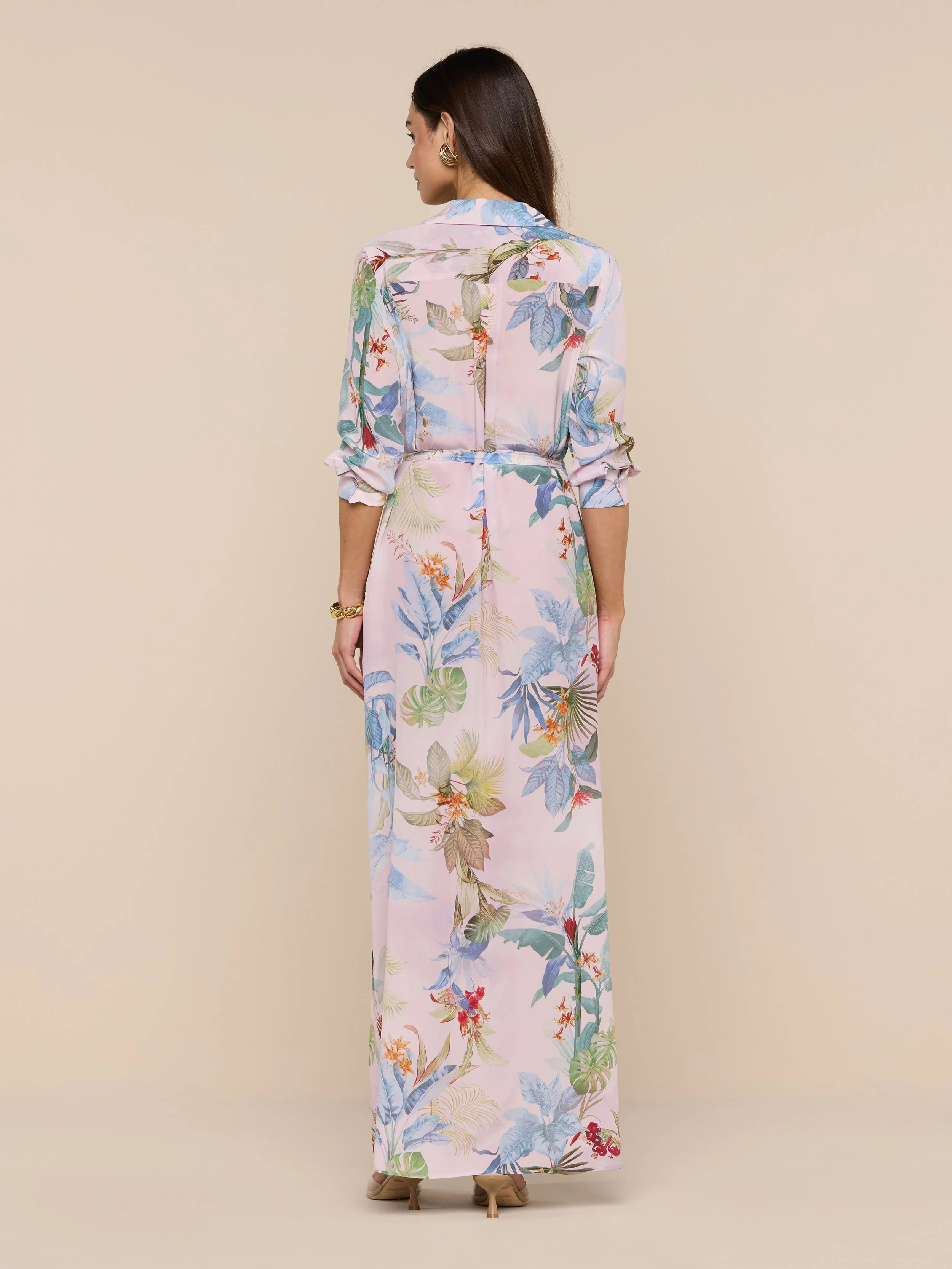 L'AGENCE - Cameron Silk Shirt Dress - Image 3
