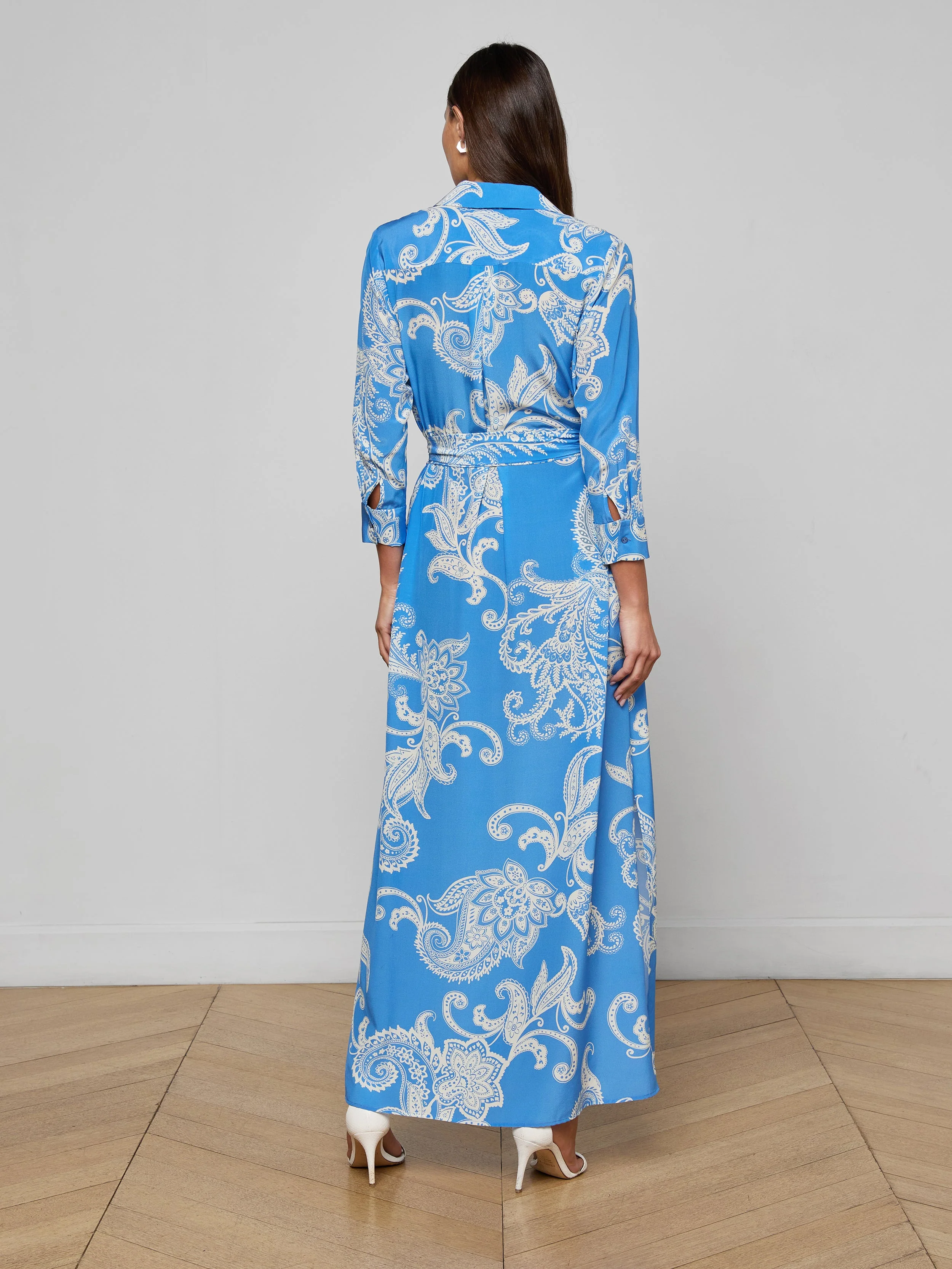 L'AGENCE - Cameron Silk Shirt Dress - Image 4