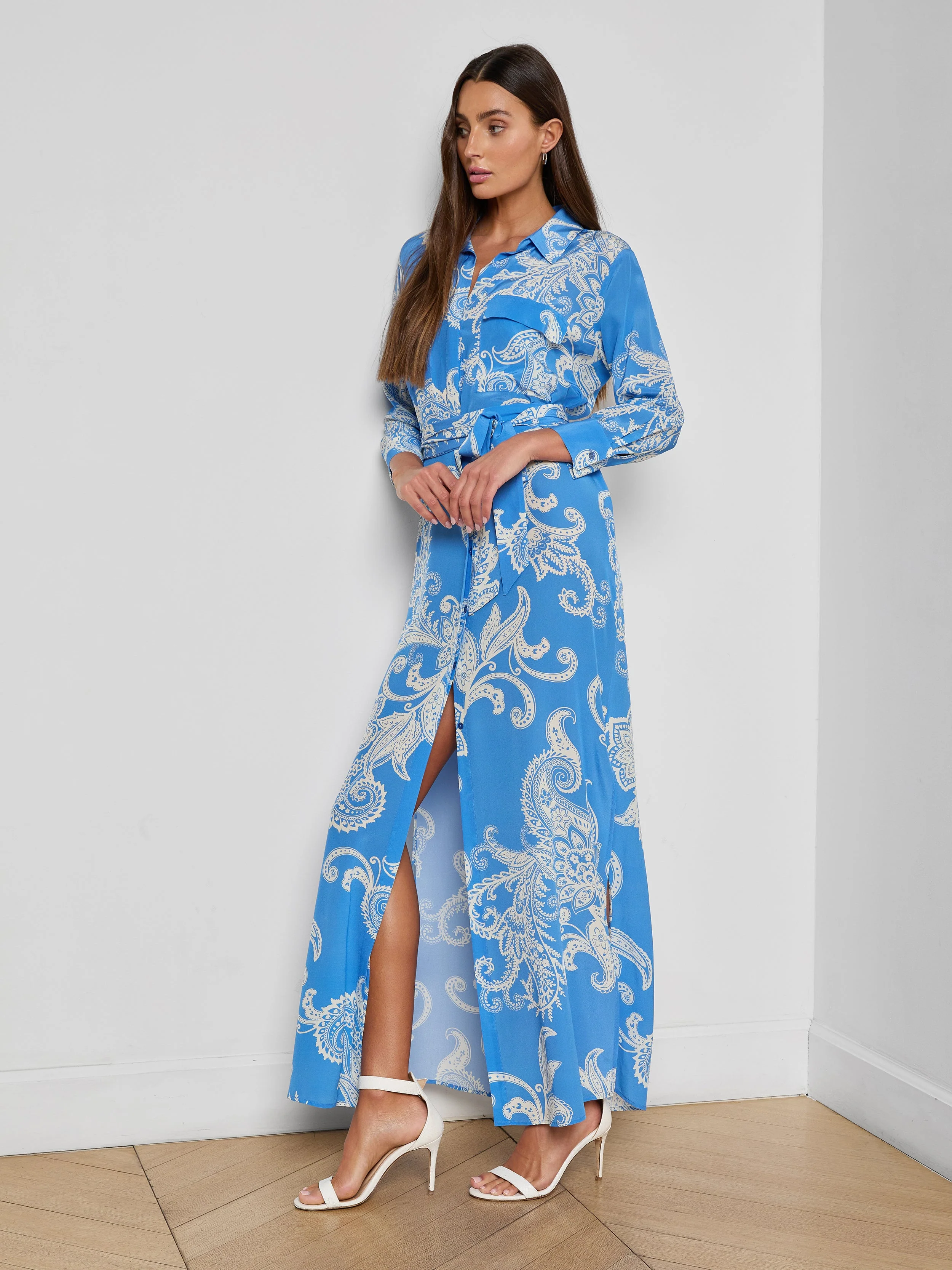 L'AGENCE - Cameron Silk Shirt Dress - Image 5