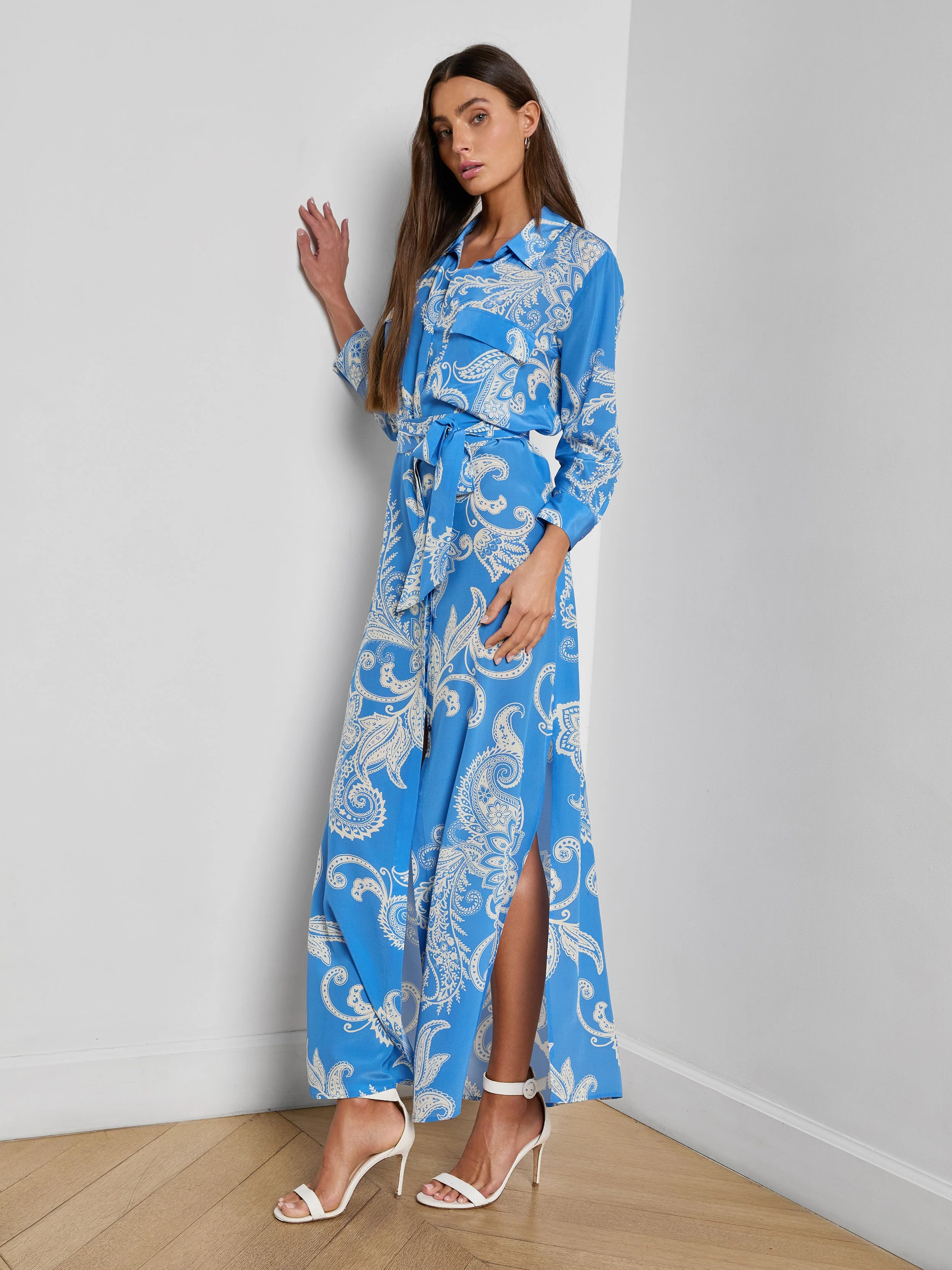 L'AGENCE - Cameron Silk Shirt Dress - Image 6