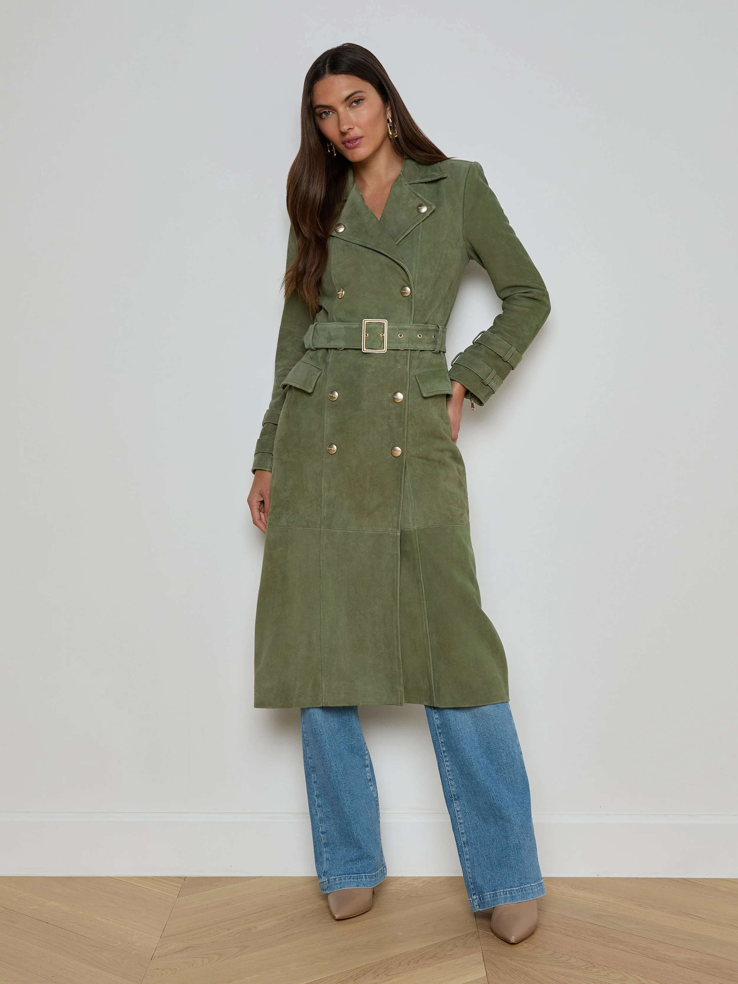 L'AGENCE - Celina Suede Trench Coat - Image 6