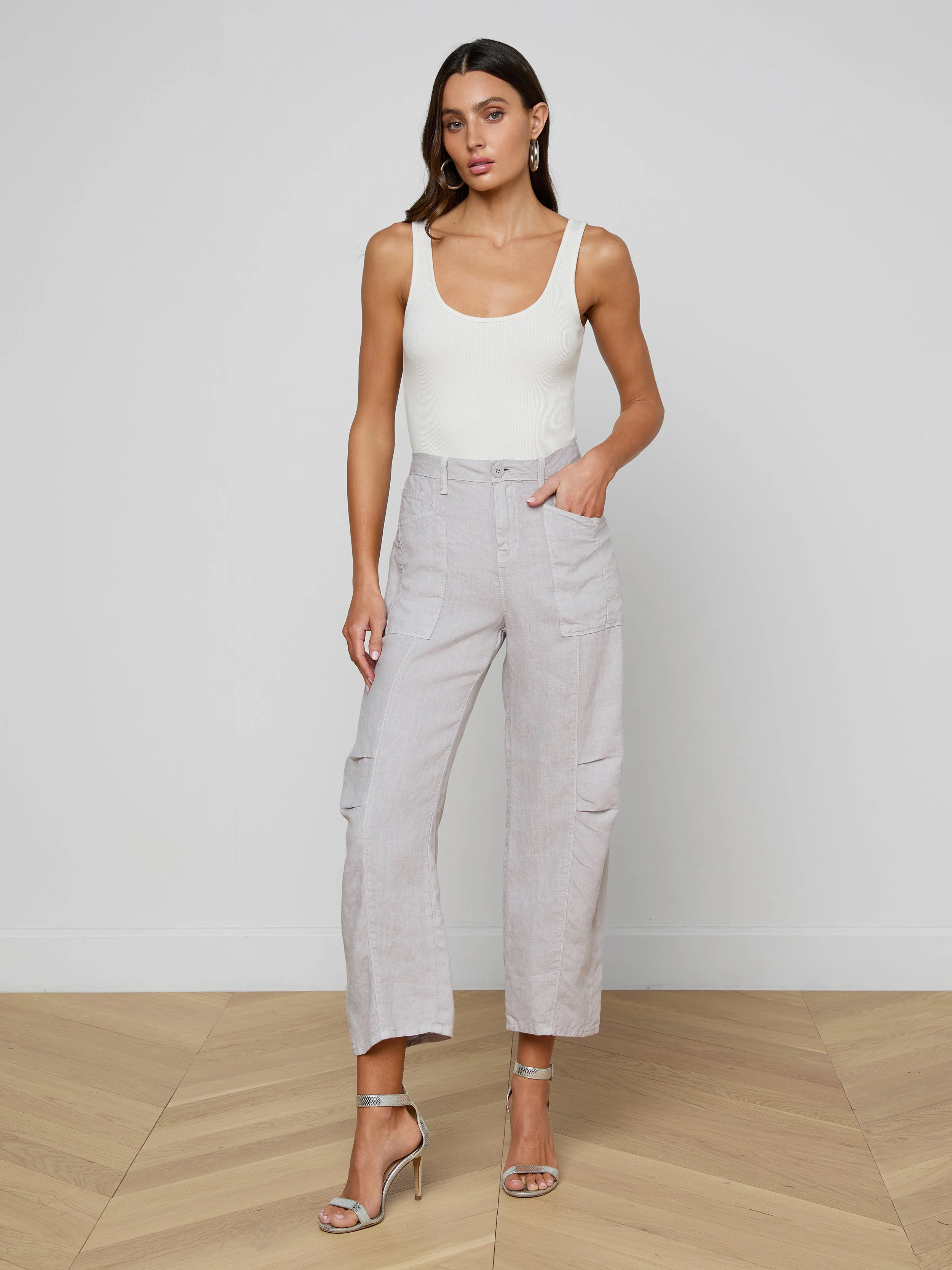 L'AGENCE - Cody Cropped Linen Pant