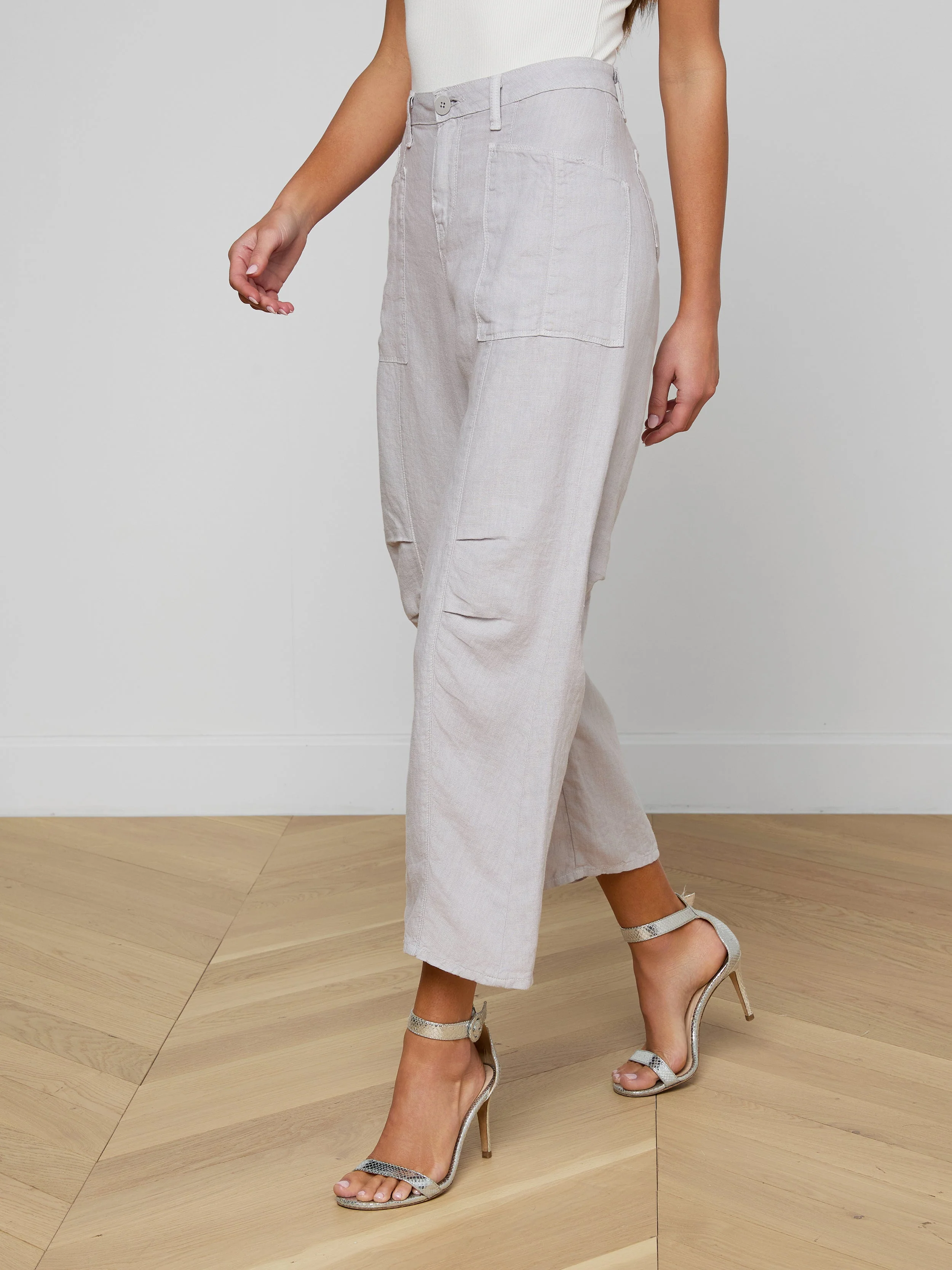 L'AGENCE - Cody Cropped Linen Pant - Image 4