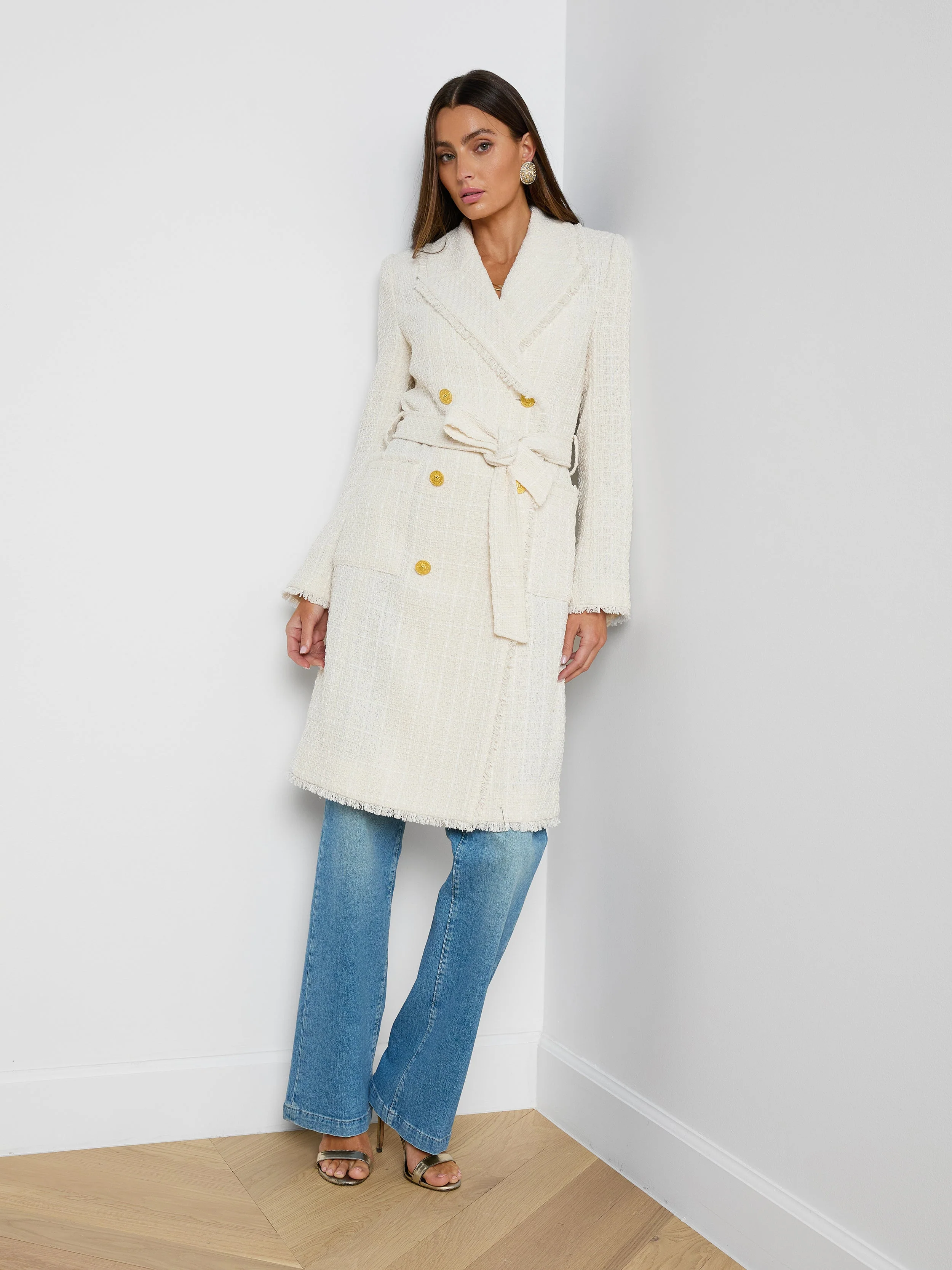 L'AGENCE - Cooper Tweed Trench Coat - Image 6