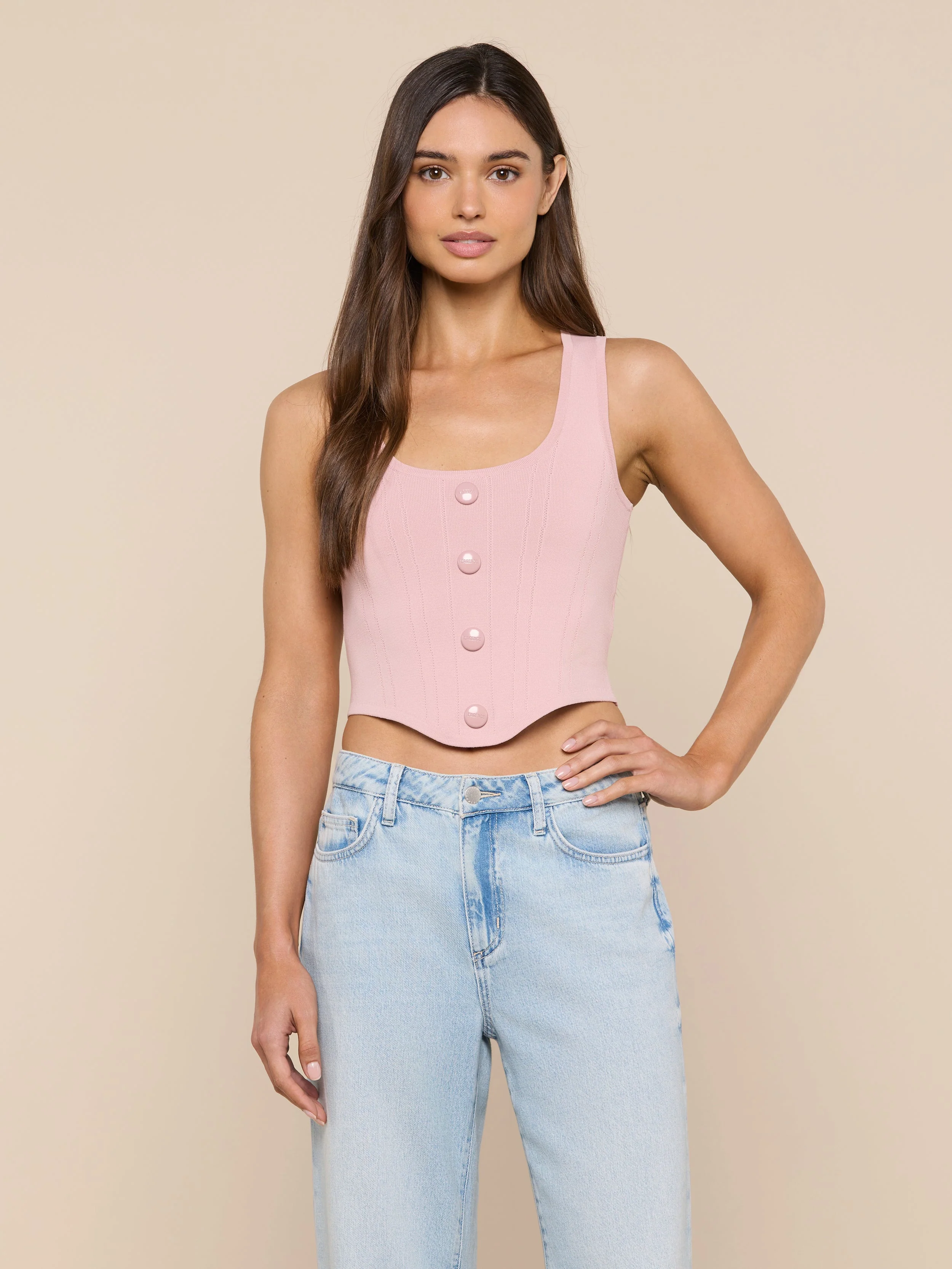 L'AGENCE - Dove Knit Corset Top