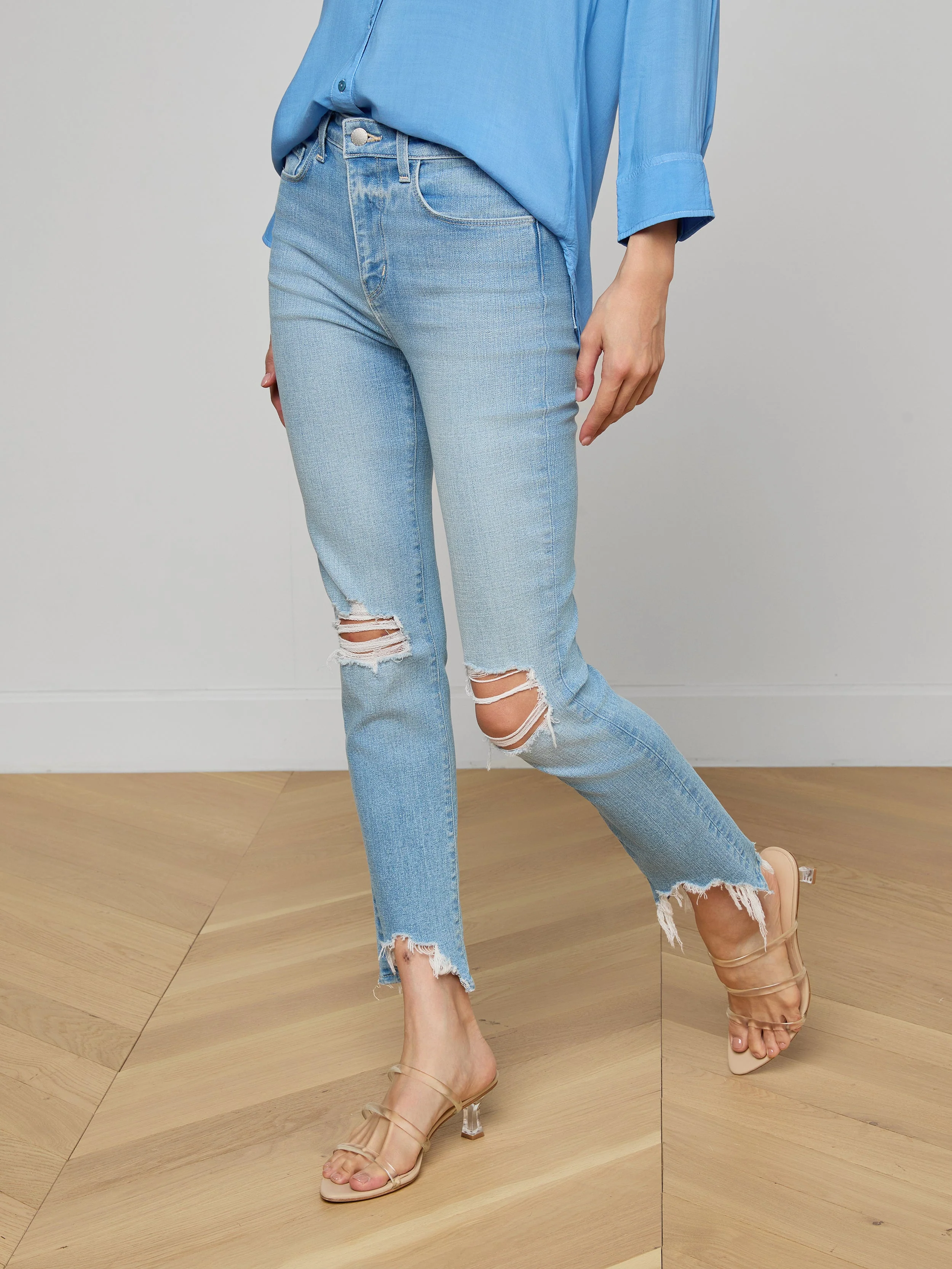 L'AGENCE - High Line Distressed Skinny Jean - Image 3