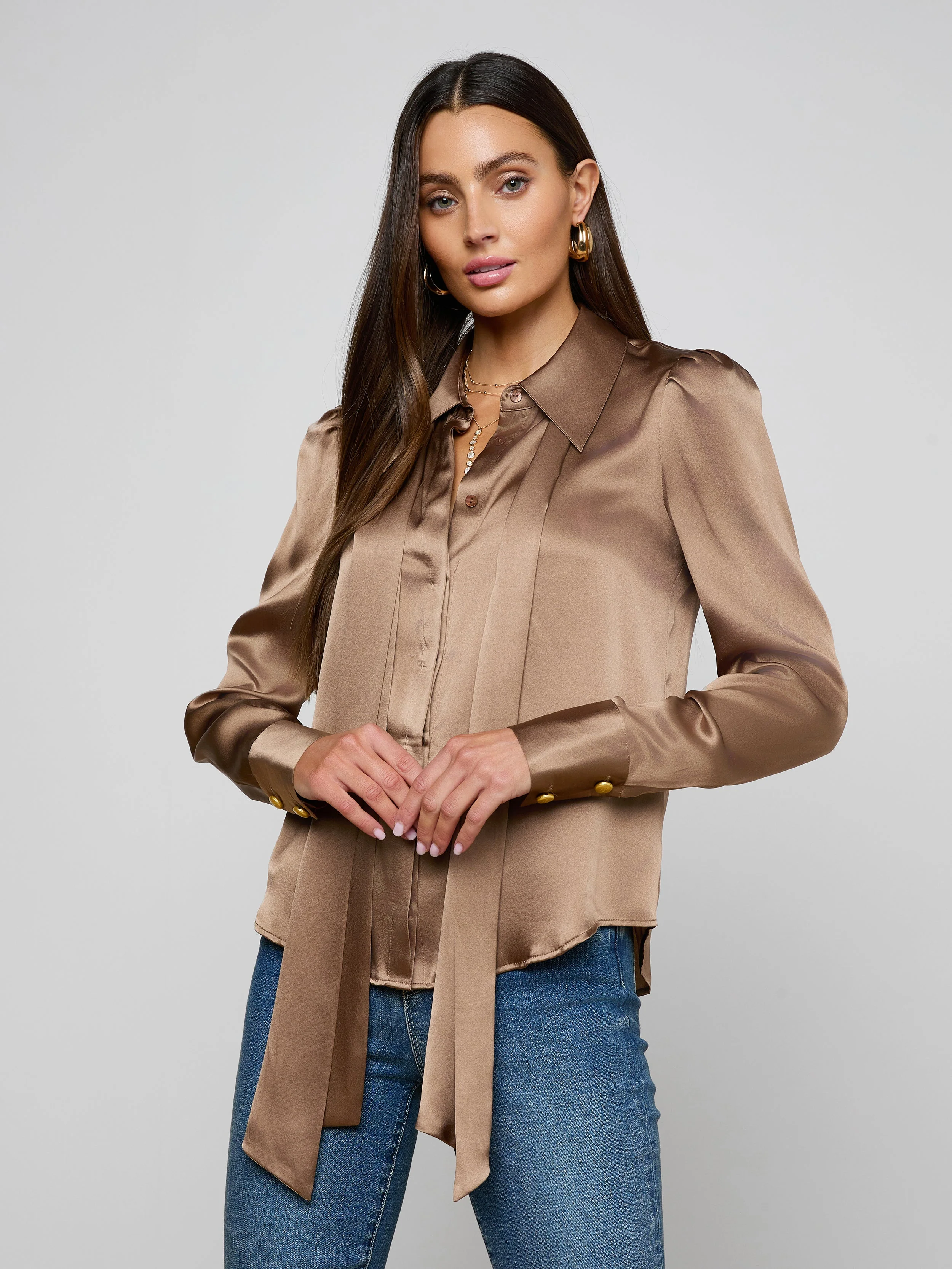 L'AGENCE - Honey Silk Blouse - Image 3