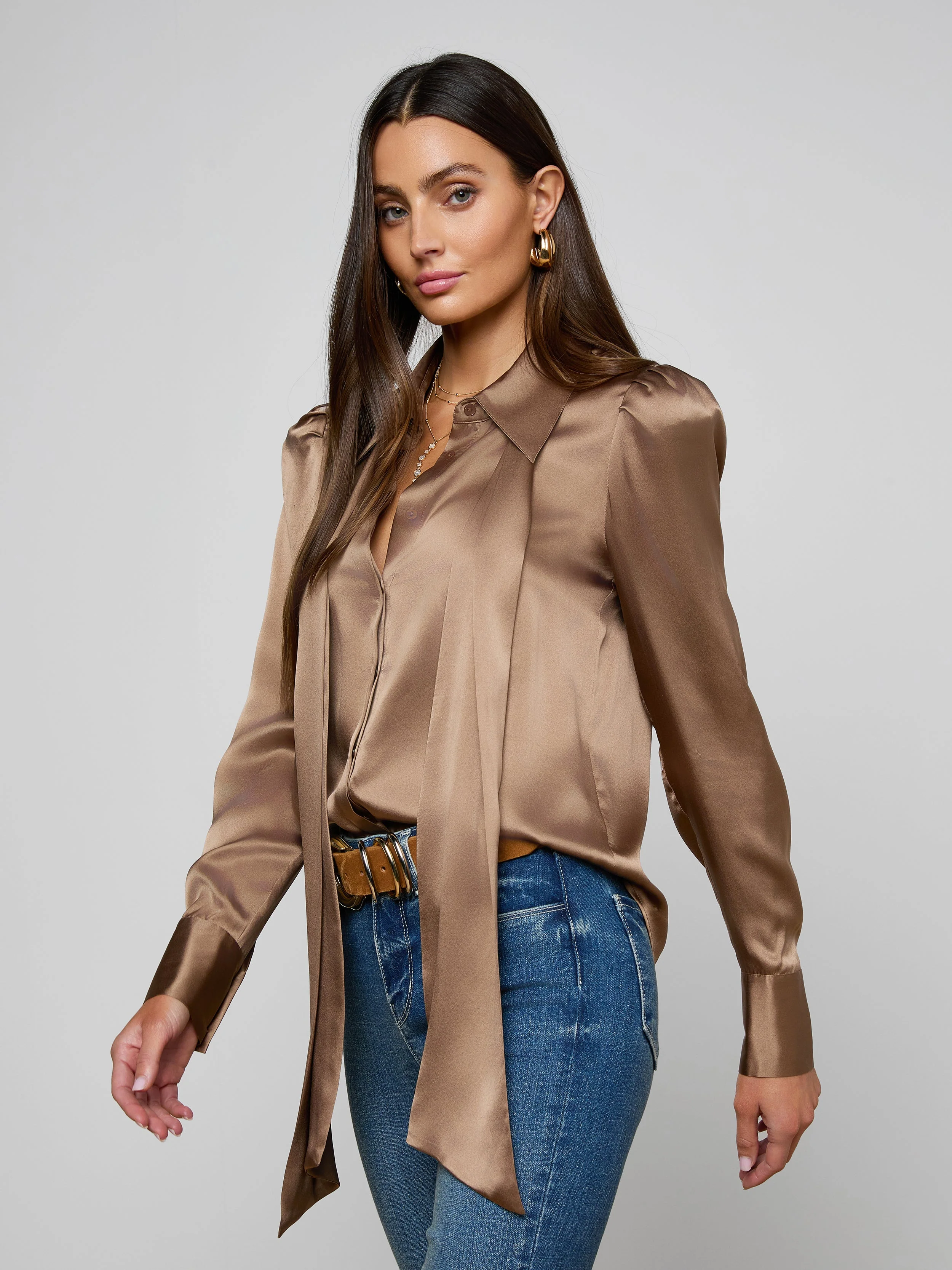 L'AGENCE - Honey Silk Blouse - Image 4
