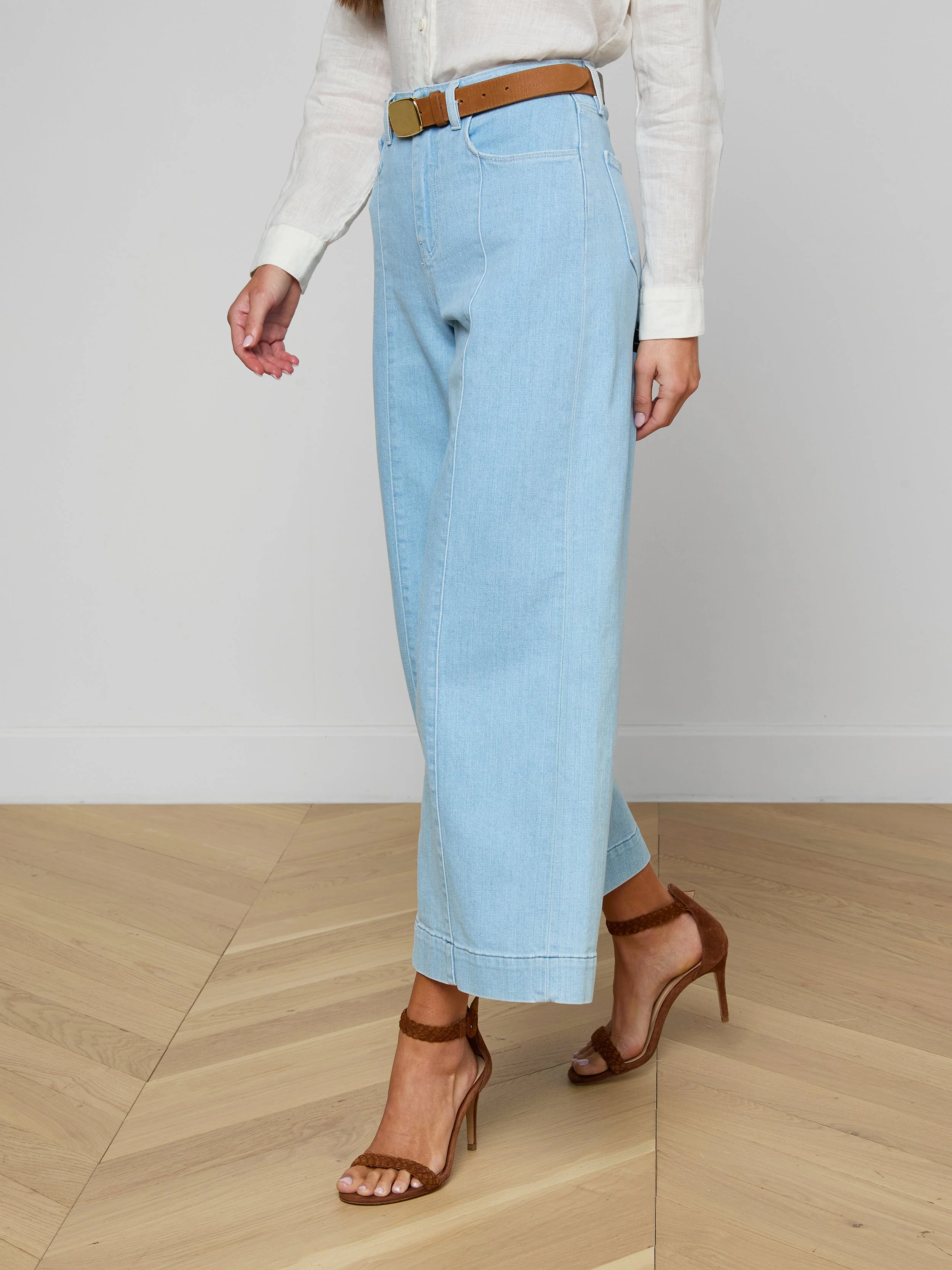 L'AGENCE - Houston Cropped Wide - Leg Jean - Image 3