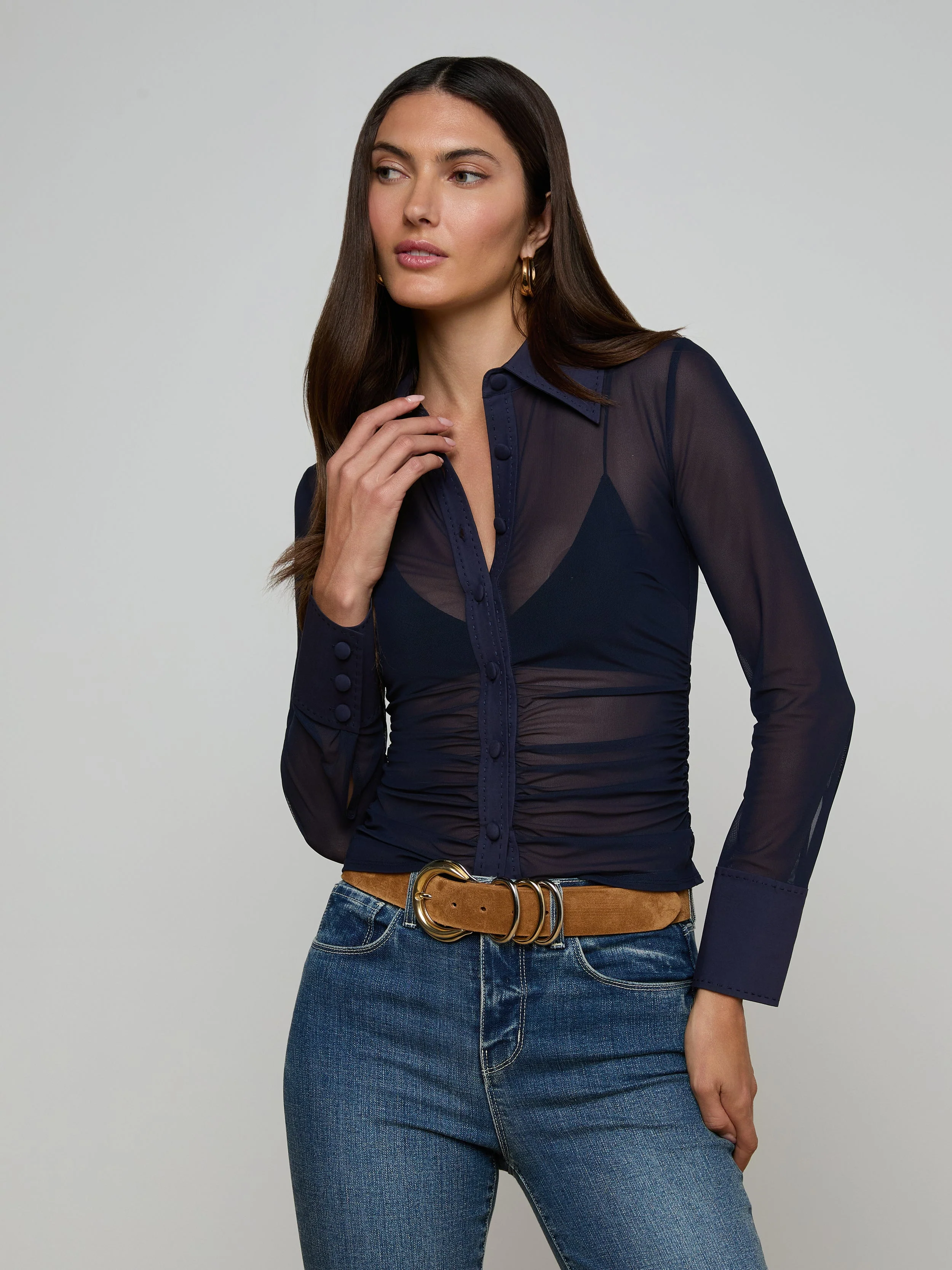 L'AGENCE - Isola Mesh Blouse