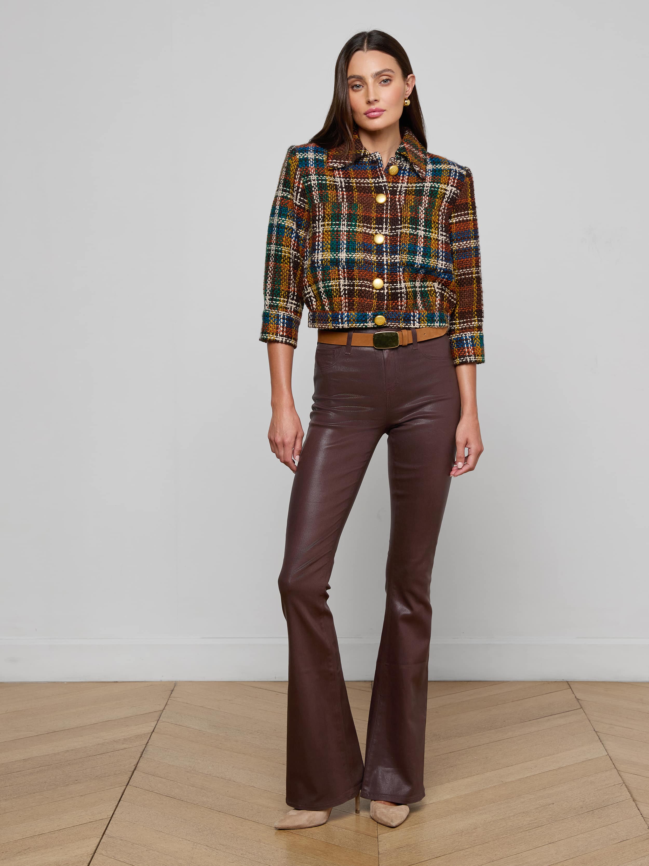 L'AGENCE - Jia Cropped Tweed Jacket - Image 3
