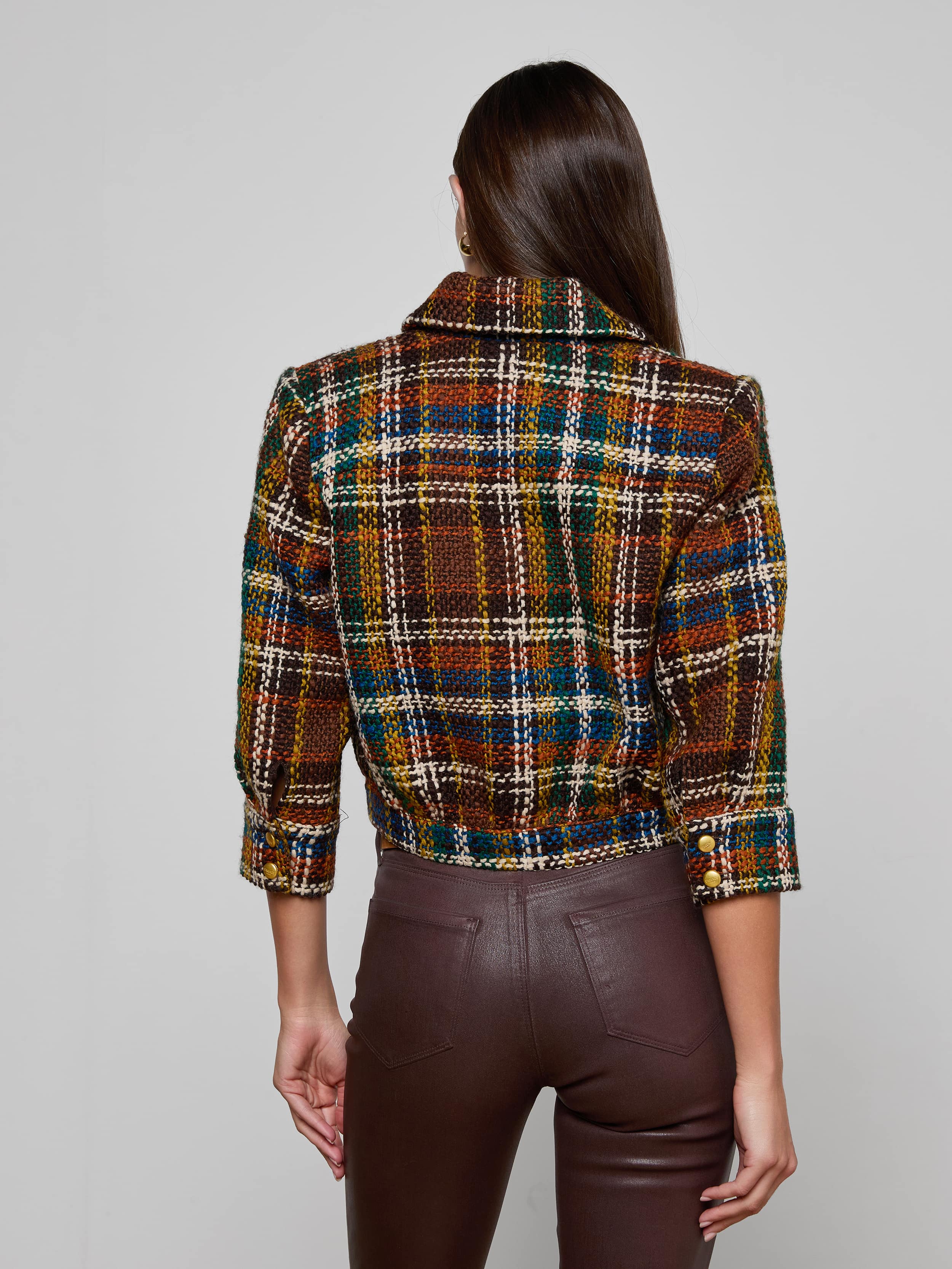 L'AGENCE - Jia Cropped Tweed Jacket - Image 4