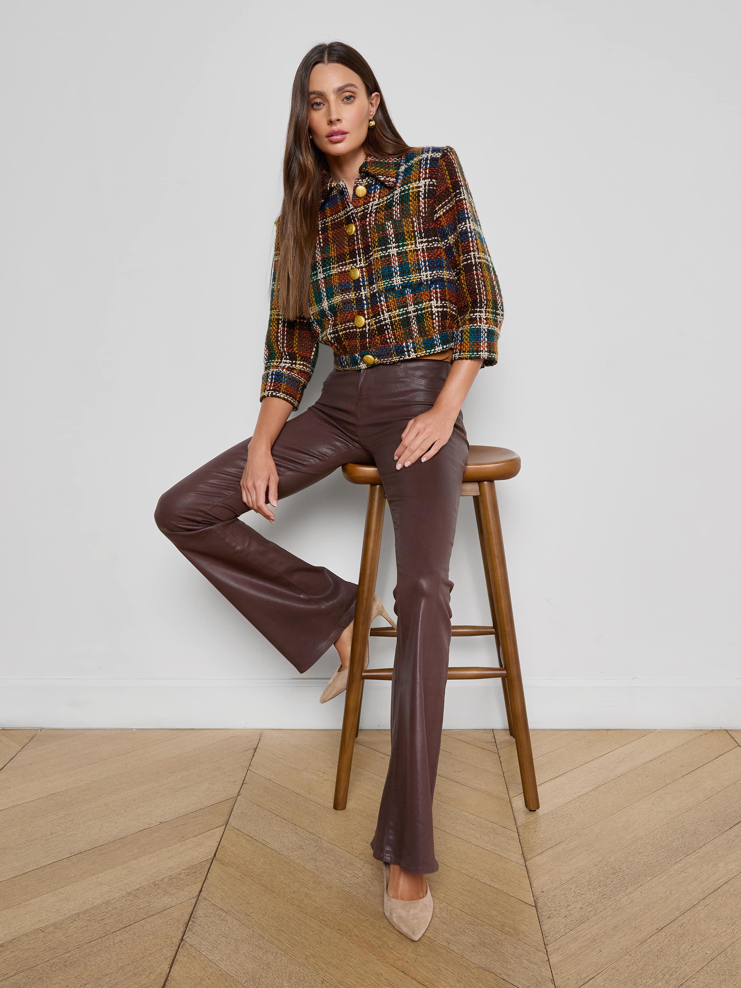 L'AGENCE - Jia Cropped Tweed Jacket - Image 5