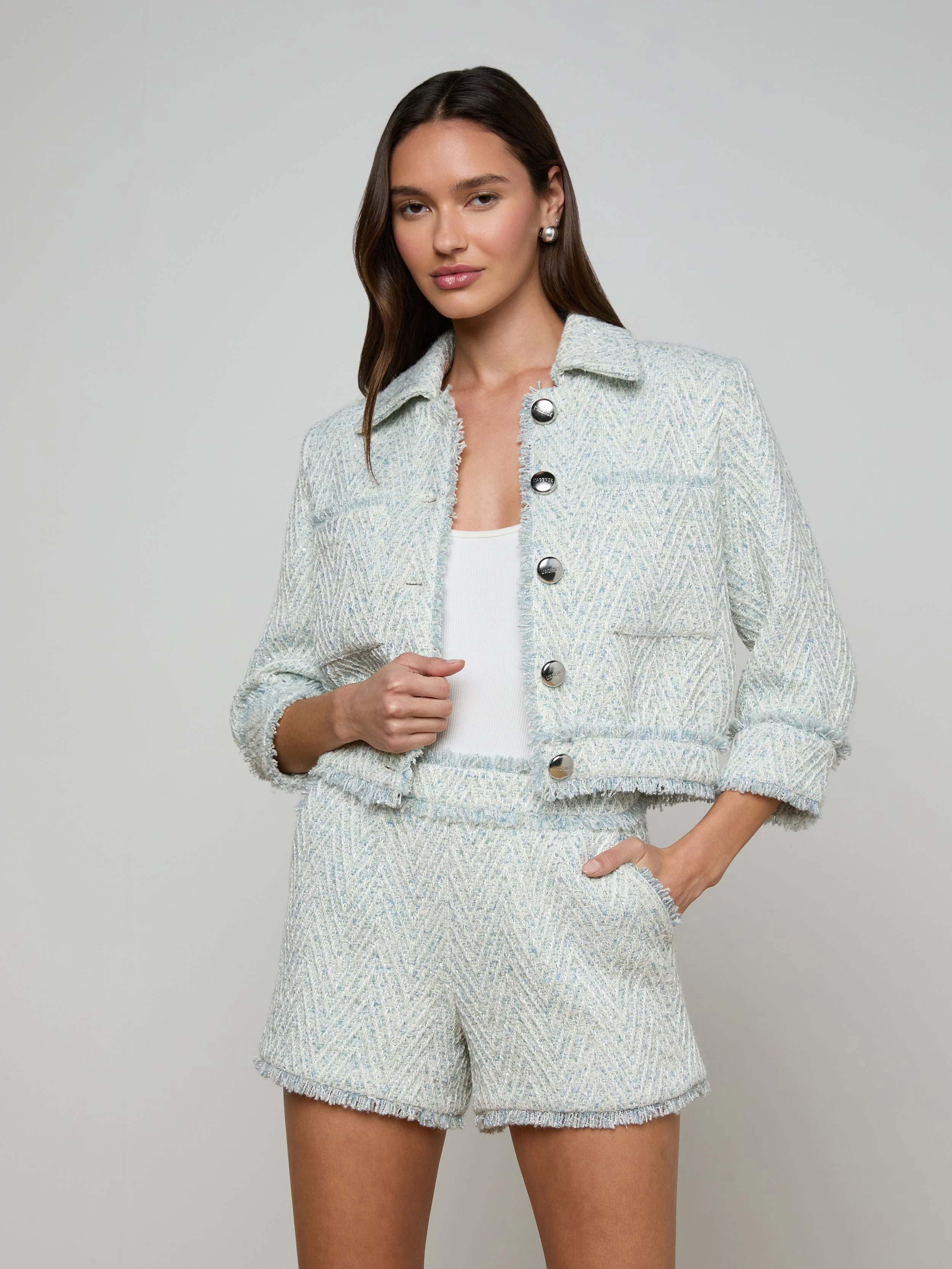 L'AGENCE - Jia Fringed Tweed Jacket