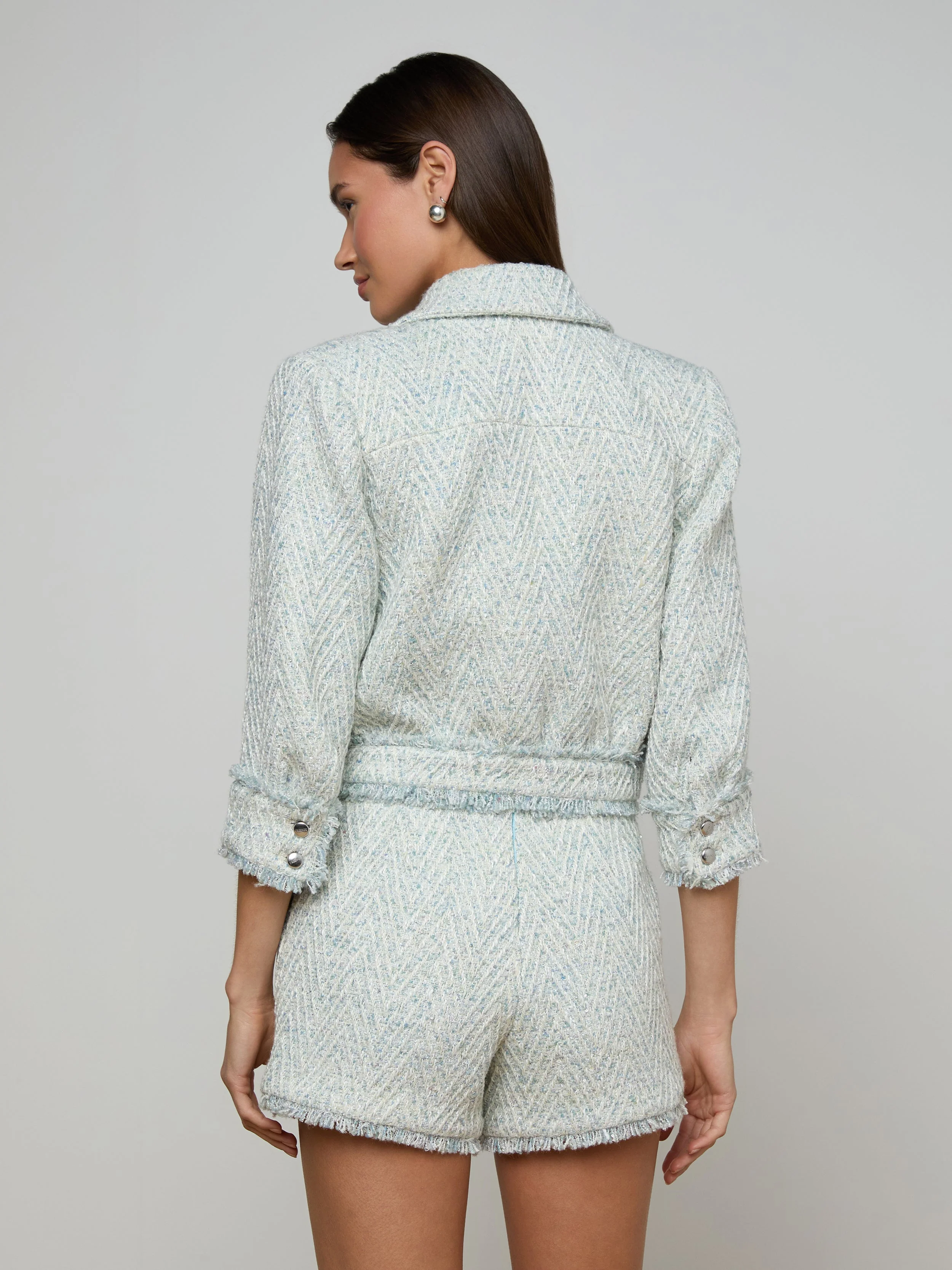 L'AGENCE - Jia Fringed Tweed Jacket - Image 5