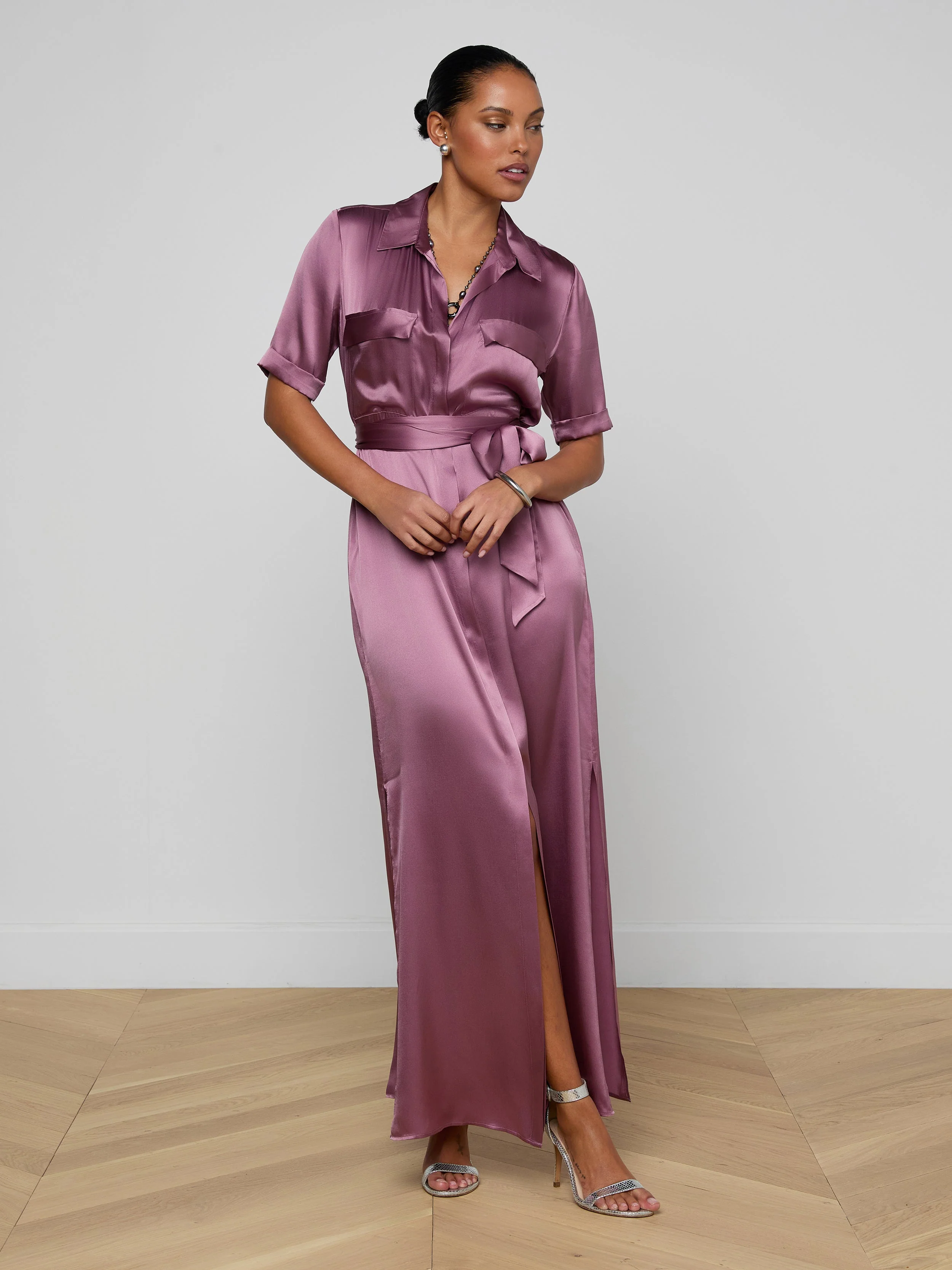 L'AGENCE - Klement Silk Shirt Dress