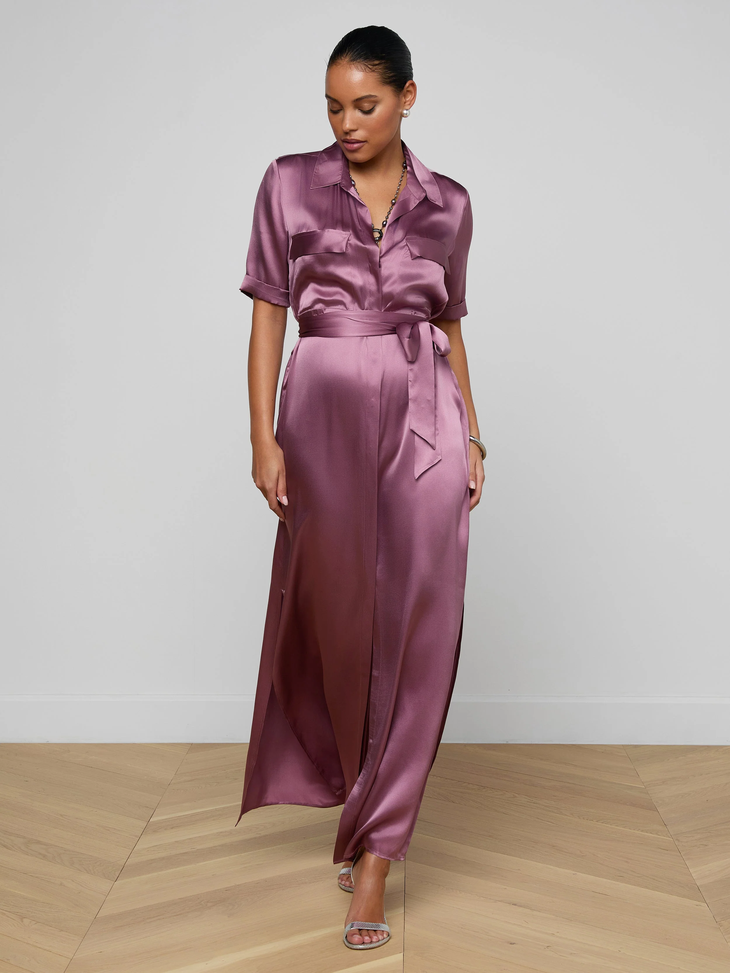 L'AGENCE - Klement Silk Shirt Dress - Image 2