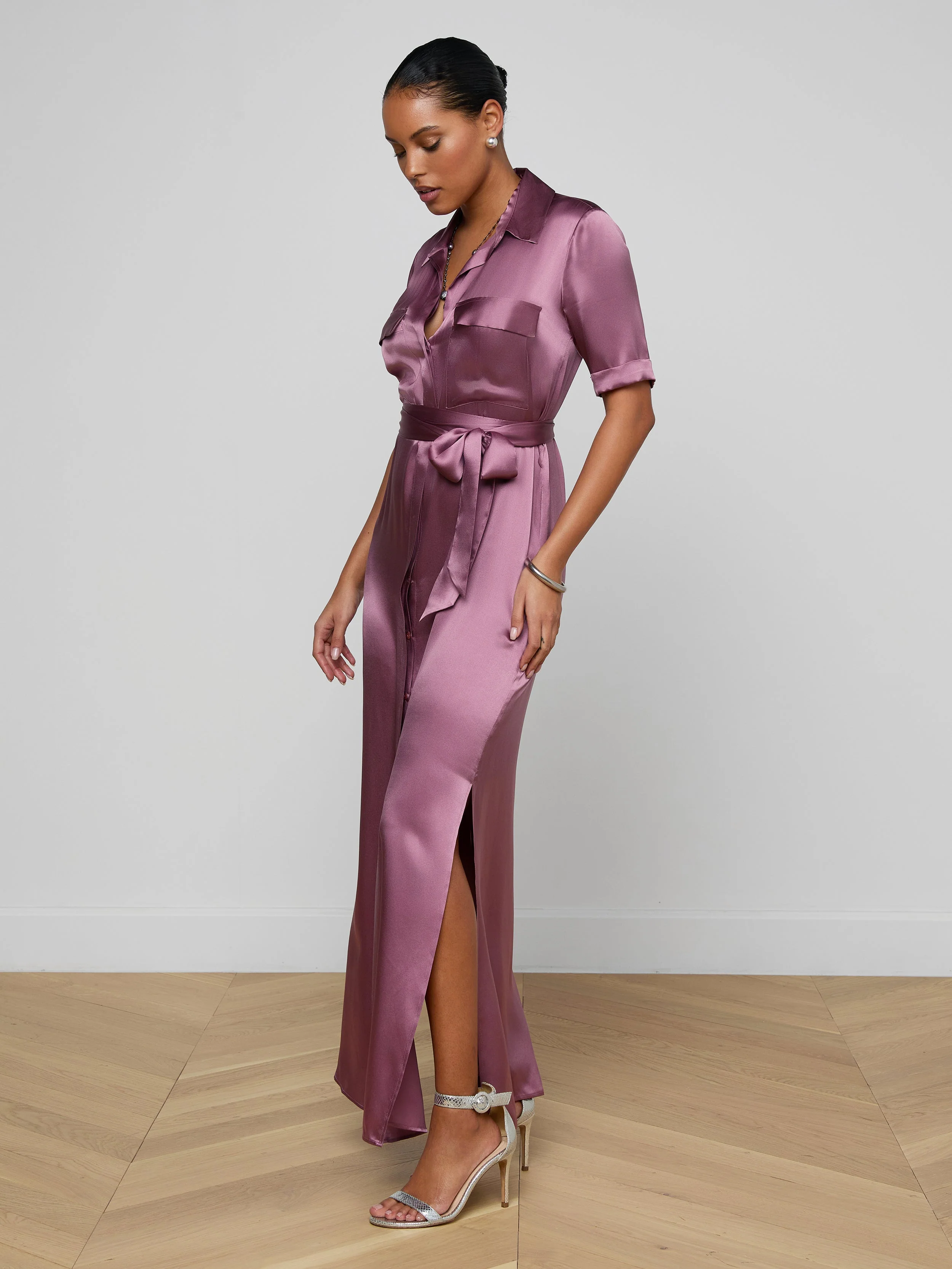 L'AGENCE - Klement Silk Shirt Dress - Image 3