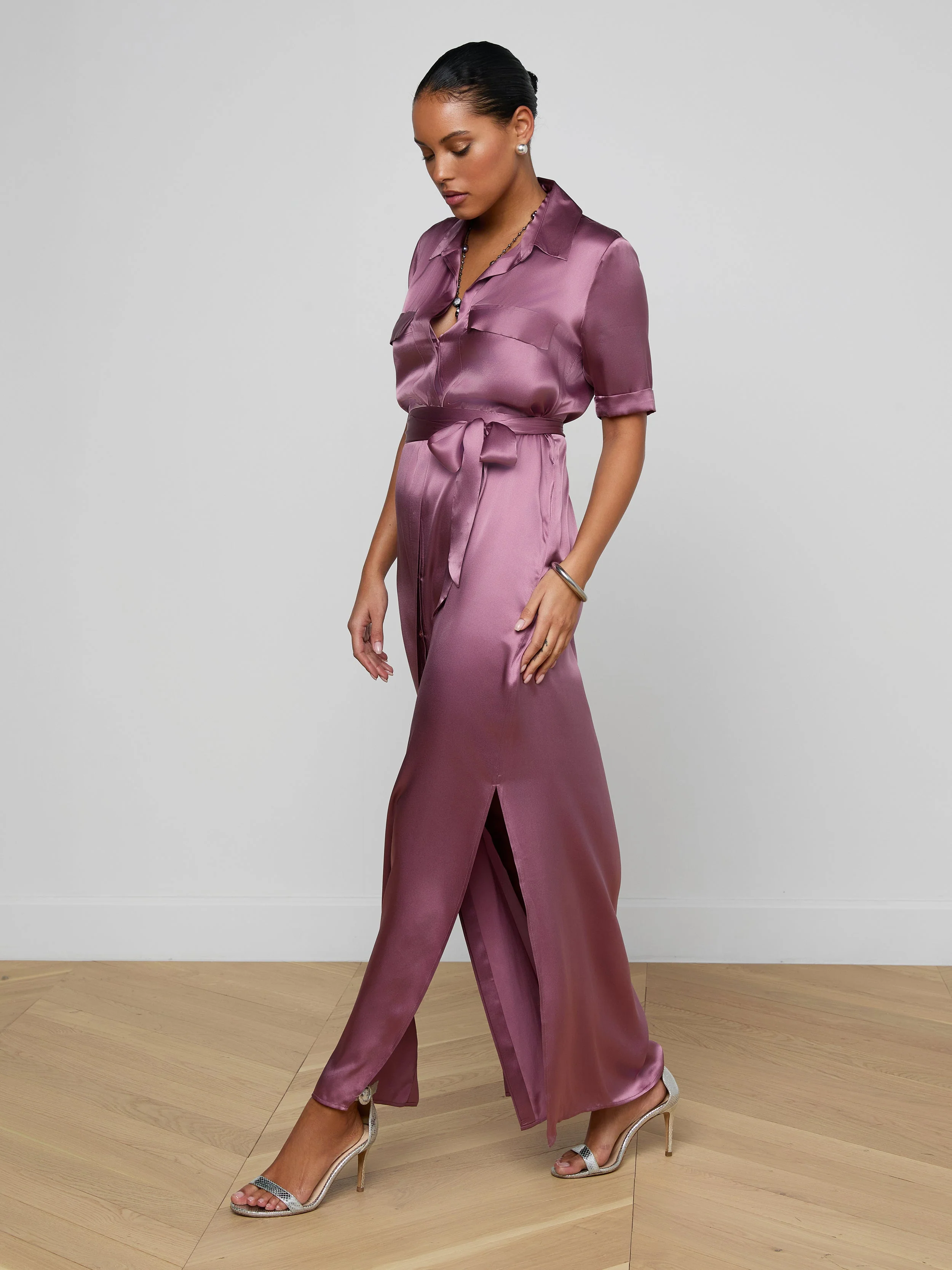 L'AGENCE - Klement Silk Shirt Dress - Image 4