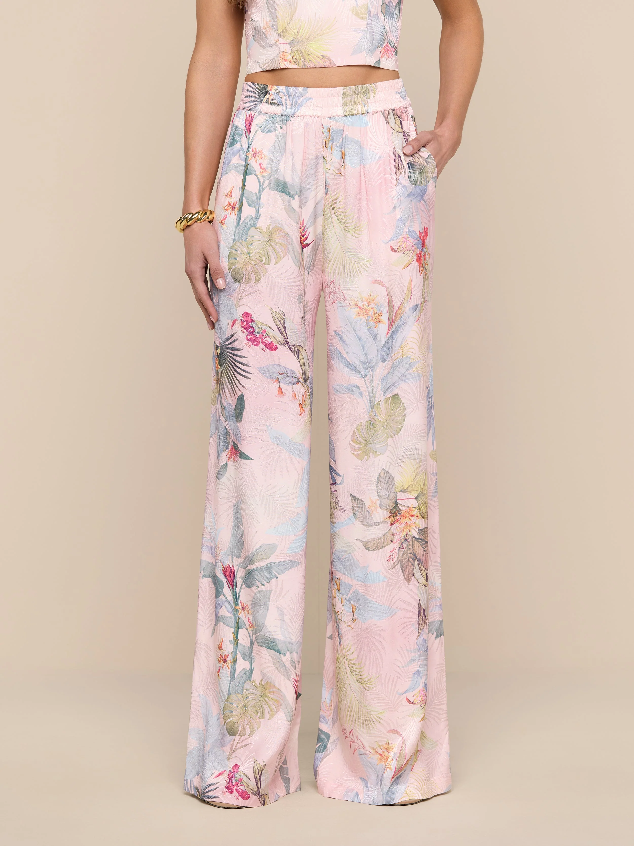 L'AGENCE - Lillian Satin Wide - Leg Pant - Image 3