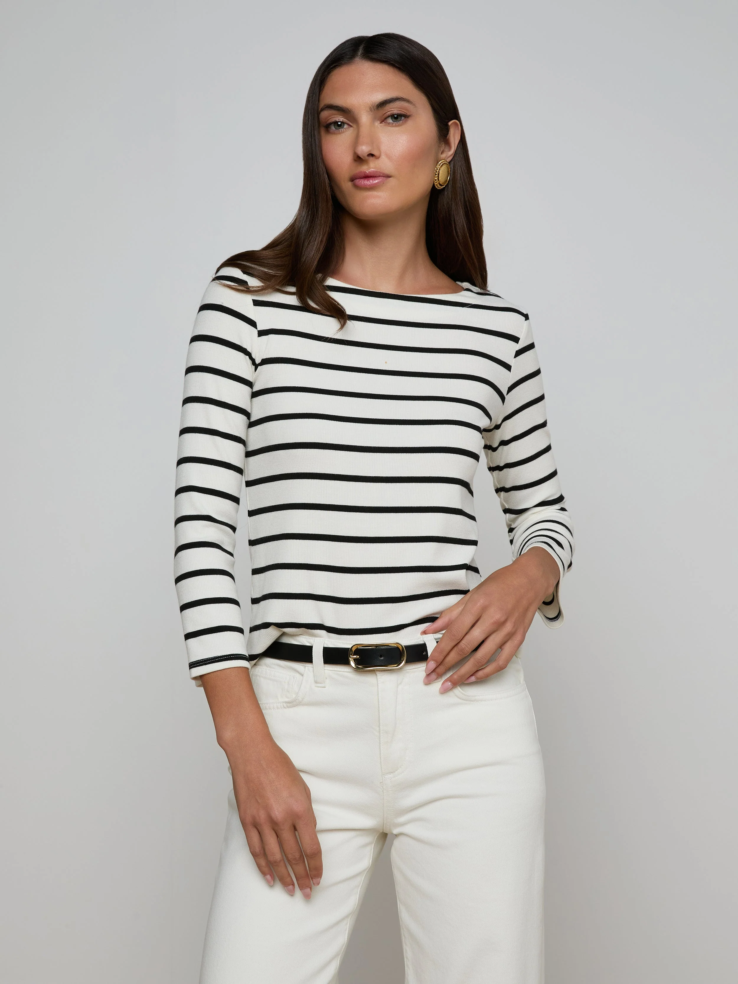 L'AGENCE - Lucille Striped Boatneck Top