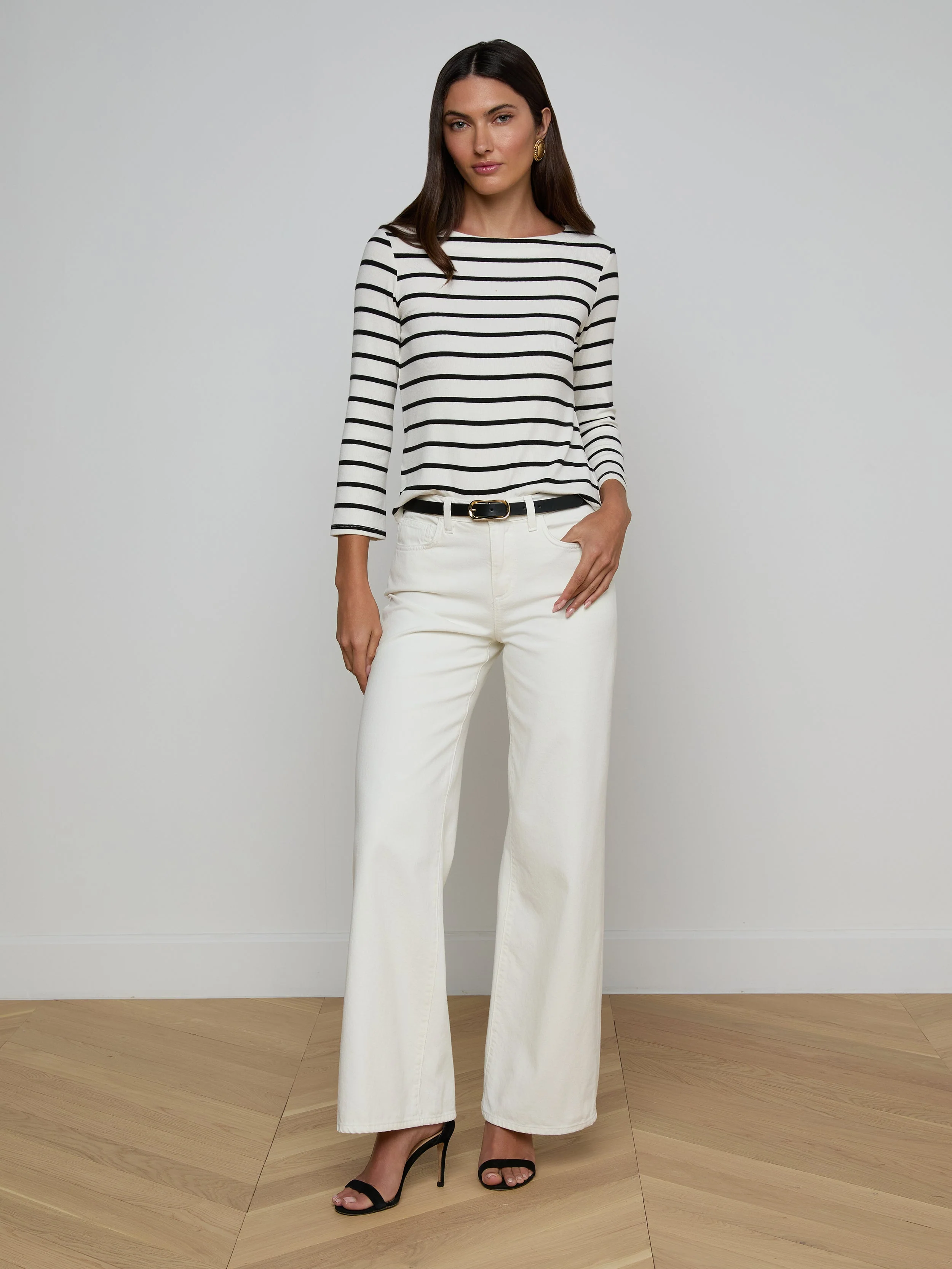 L'AGENCE - Lucille Striped Boatneck Top - Image 3