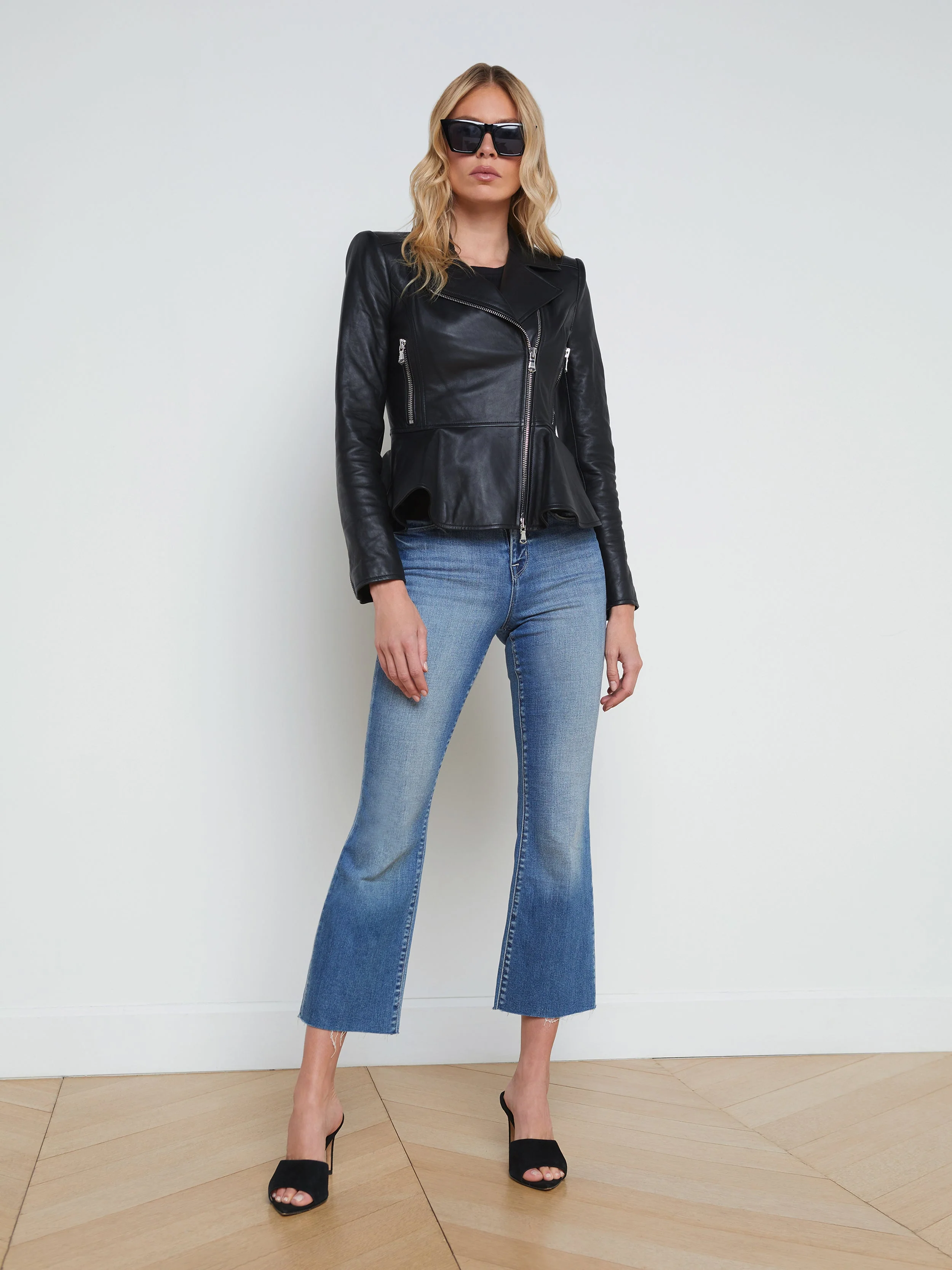 L'AGENCE - Lyric Leather Peplum Jacket - Image 5