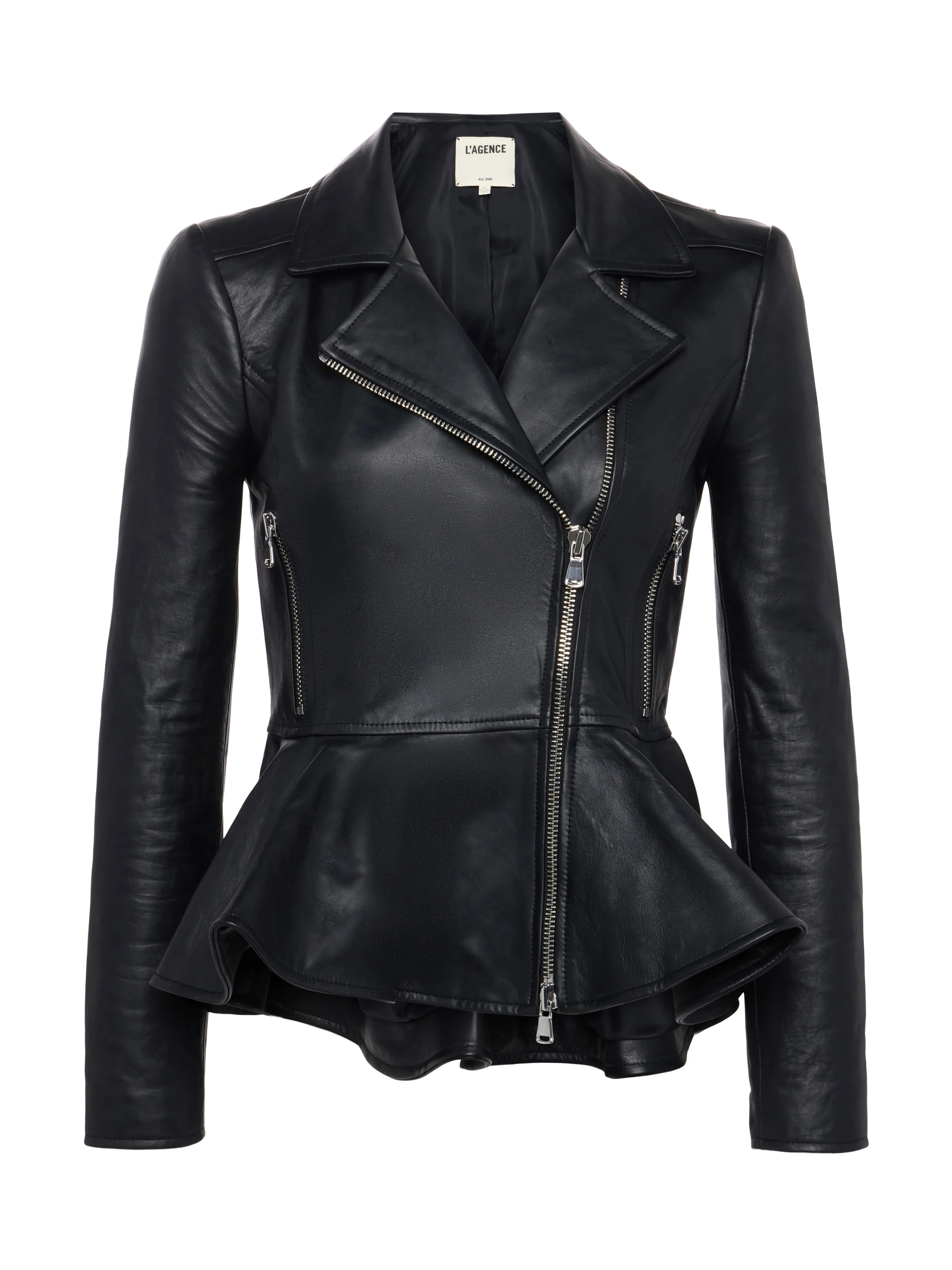L'AGENCE - Lyric Leather Peplum Jacket - Image 6