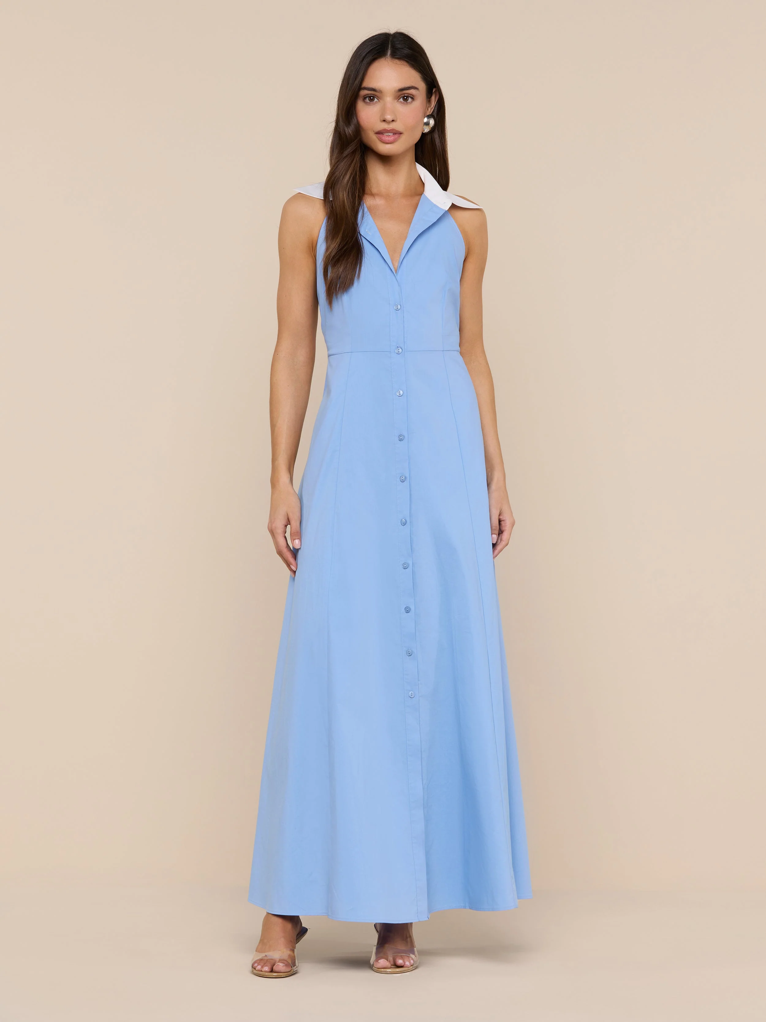 L'AGENCE - Maurie Poplin Maxi Dress - Image 2
