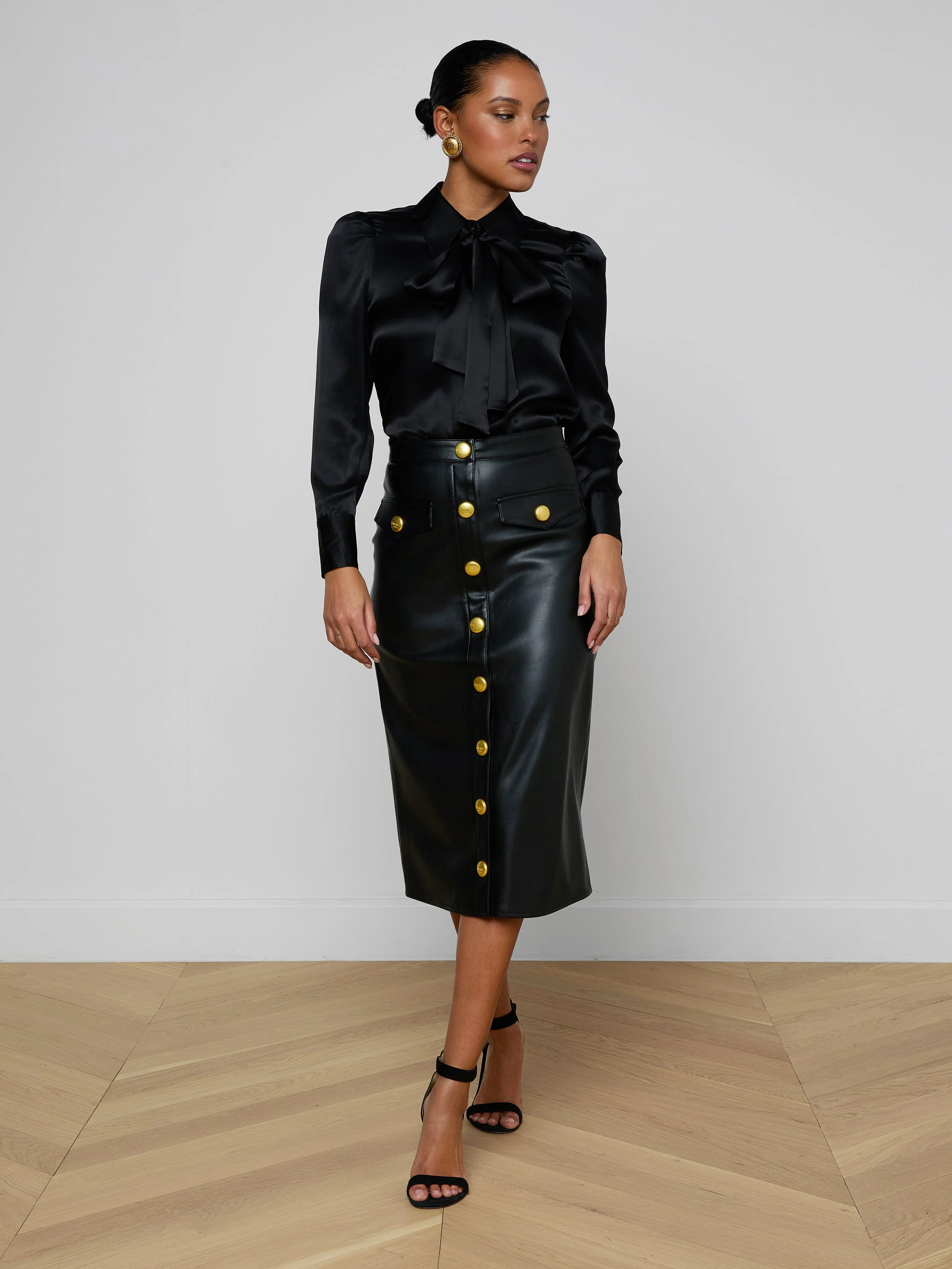 L'AGENCE - Milann Vegan Leather Skirt - Image 3