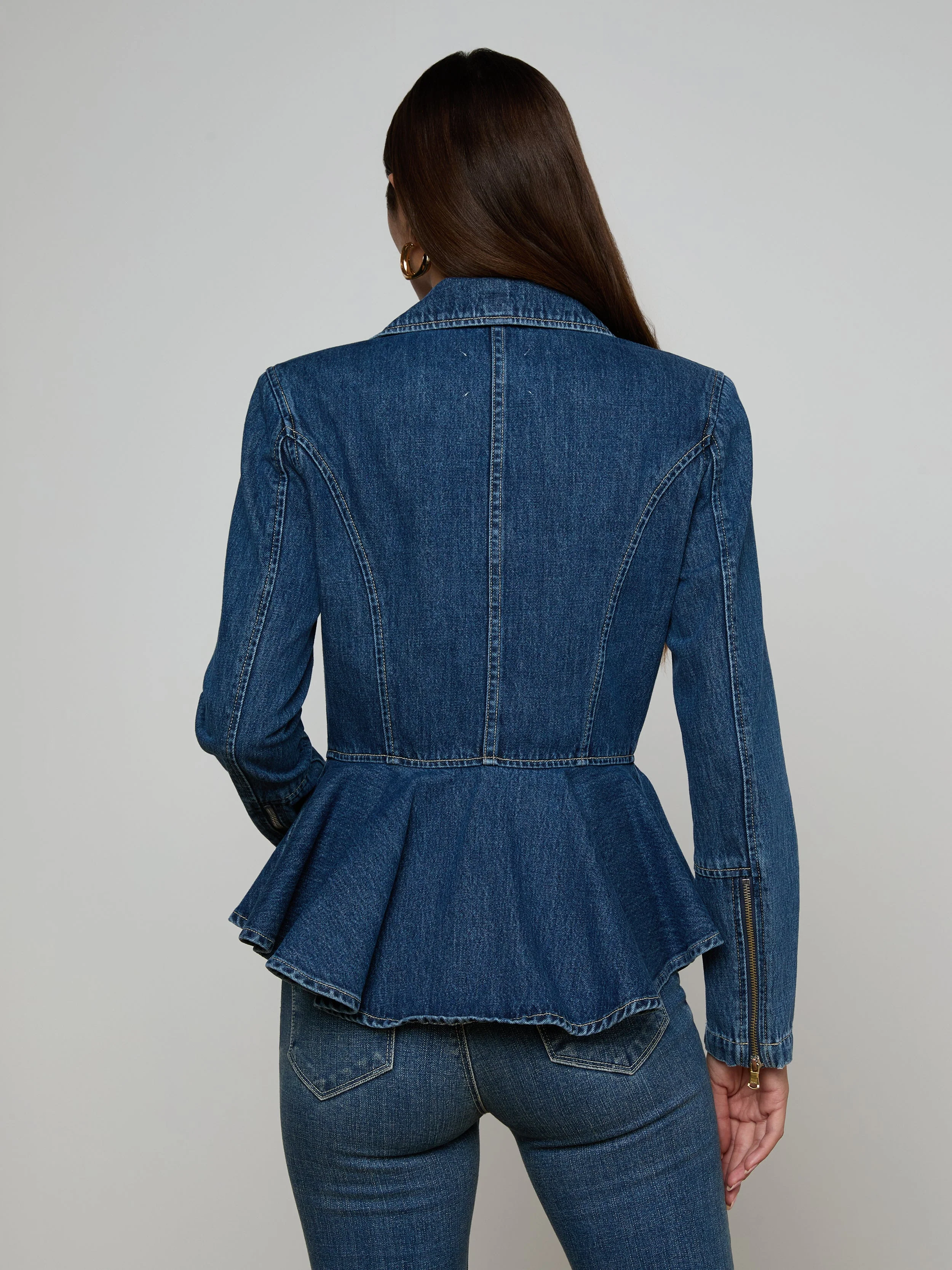 L'AGENCE - Moxie Peplum Biker Jacket - Image 5