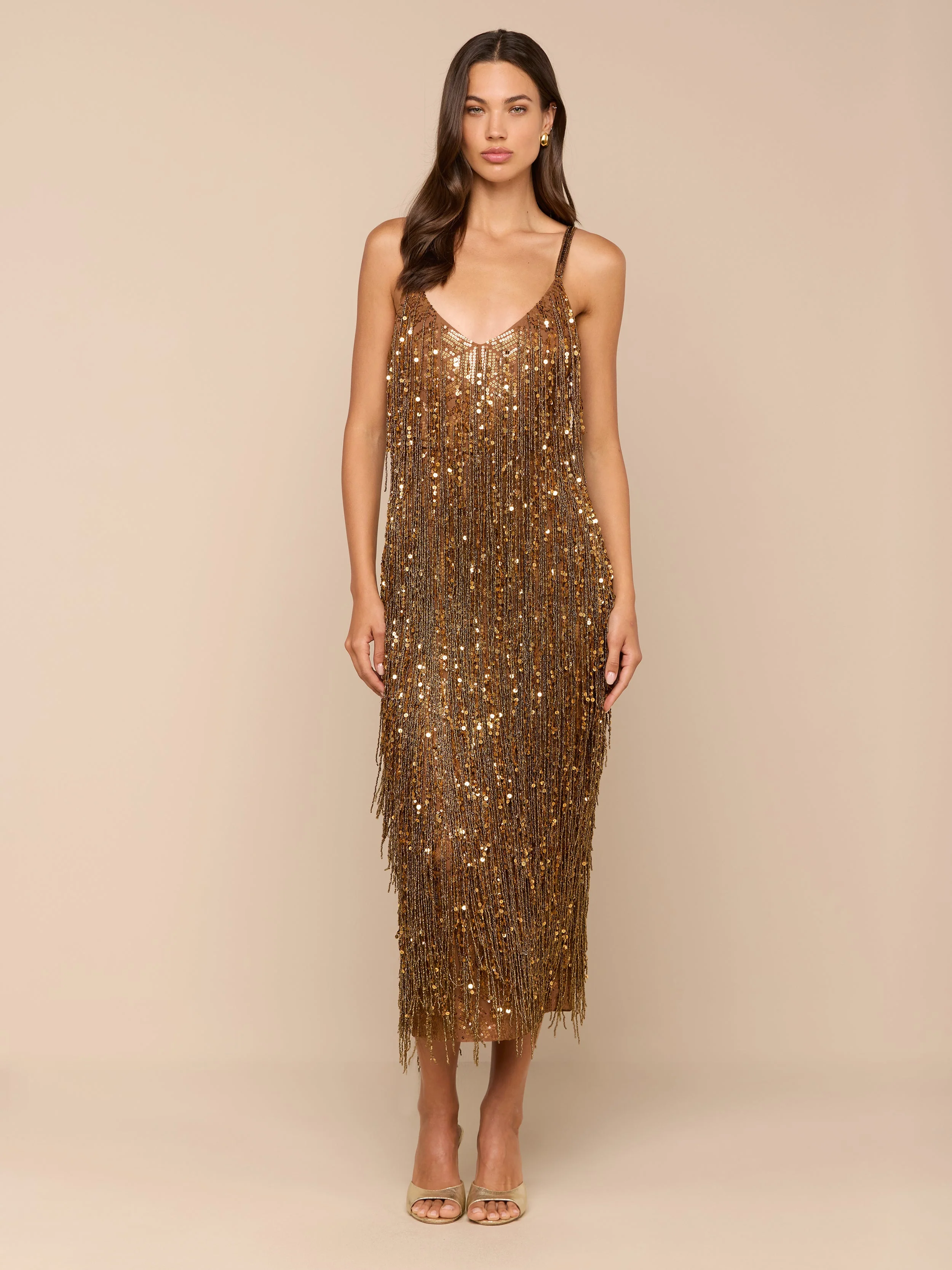 L'AGENCE - Noella Sequin Fringe Dress