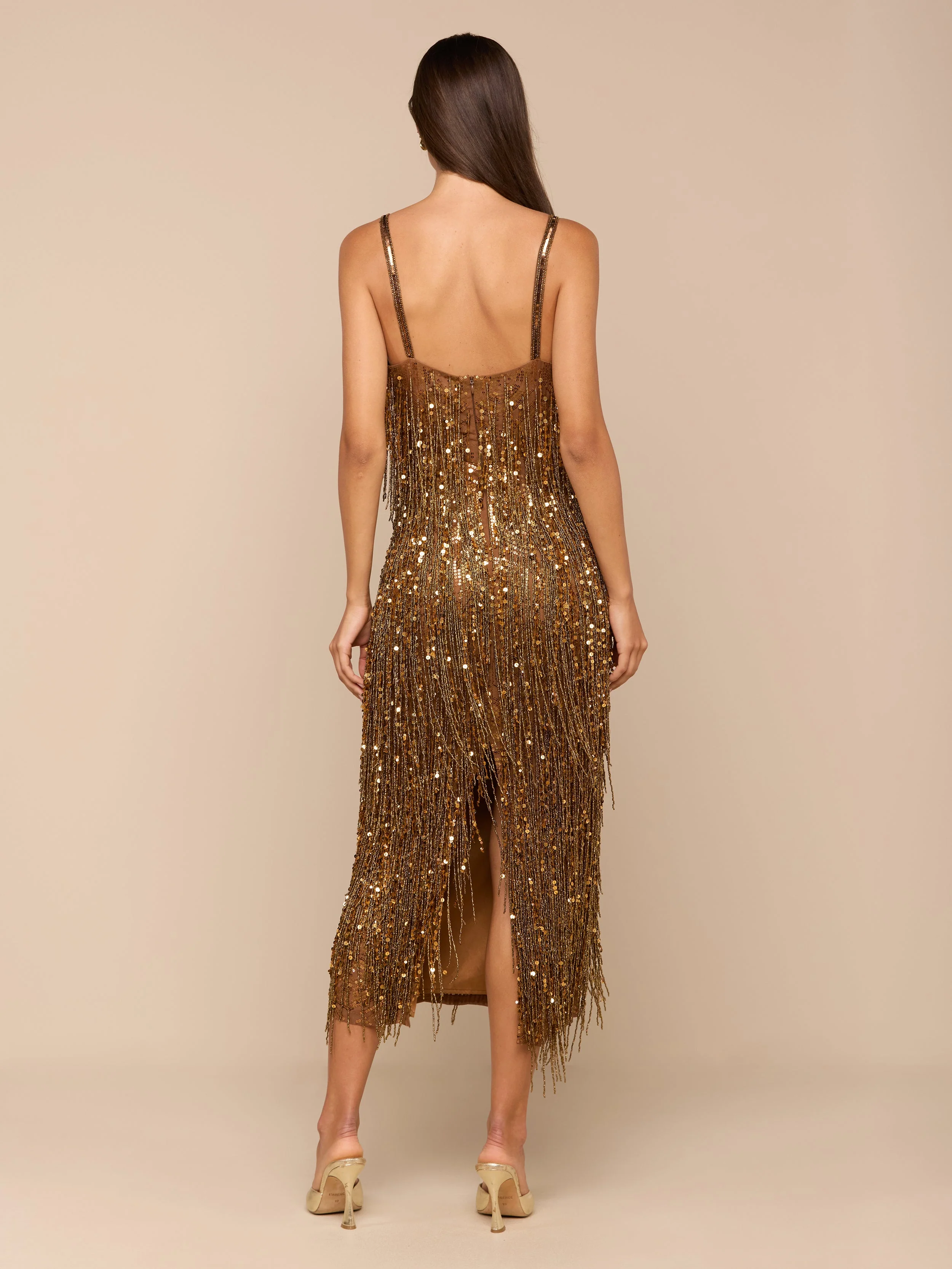 L'AGENCE - Noella Sequin Fringe Dress - Image 4