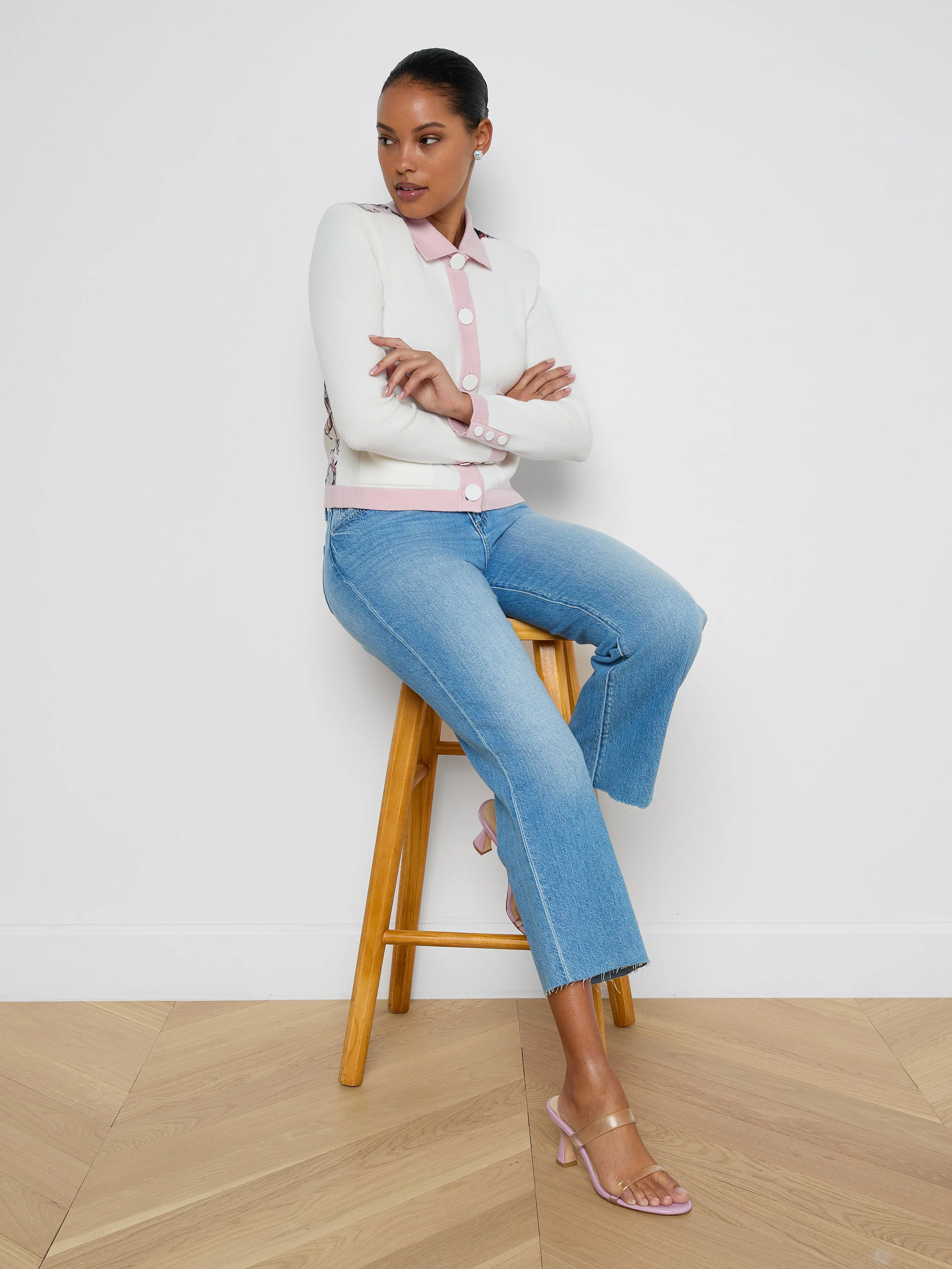 L'AGENCE - Nomi Satin Back Cardigan - Image 6