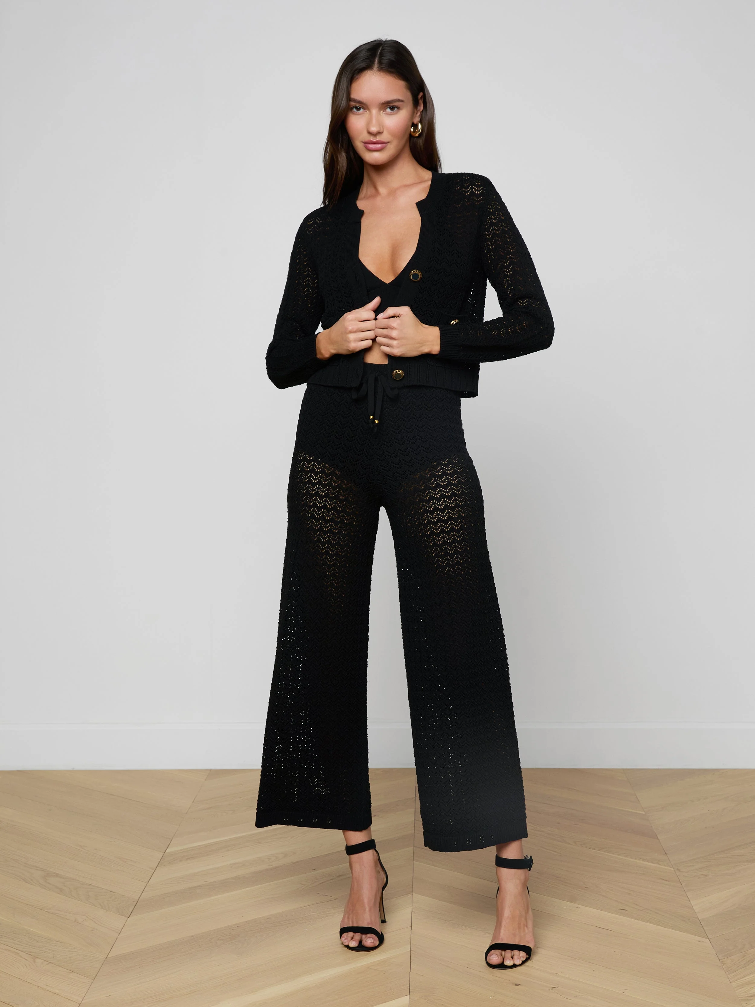 L'AGENCE - Orla Pointelle Knit Cardigan - Image 3
