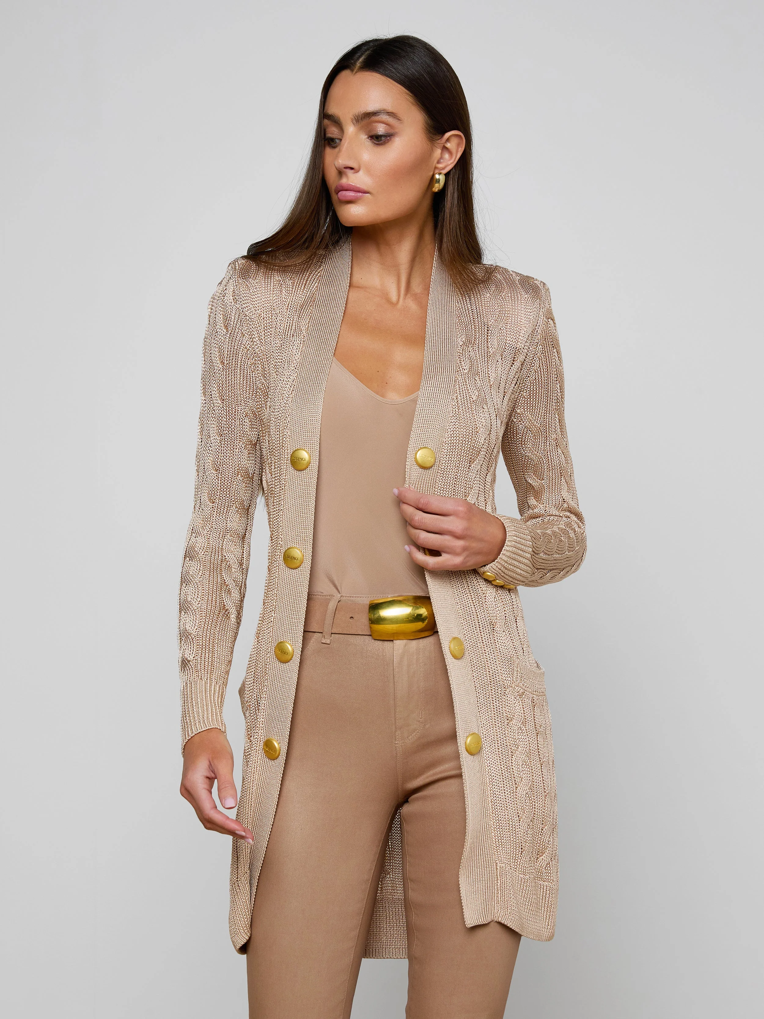 L'AGENCE - Penelope Cabled Cardigan