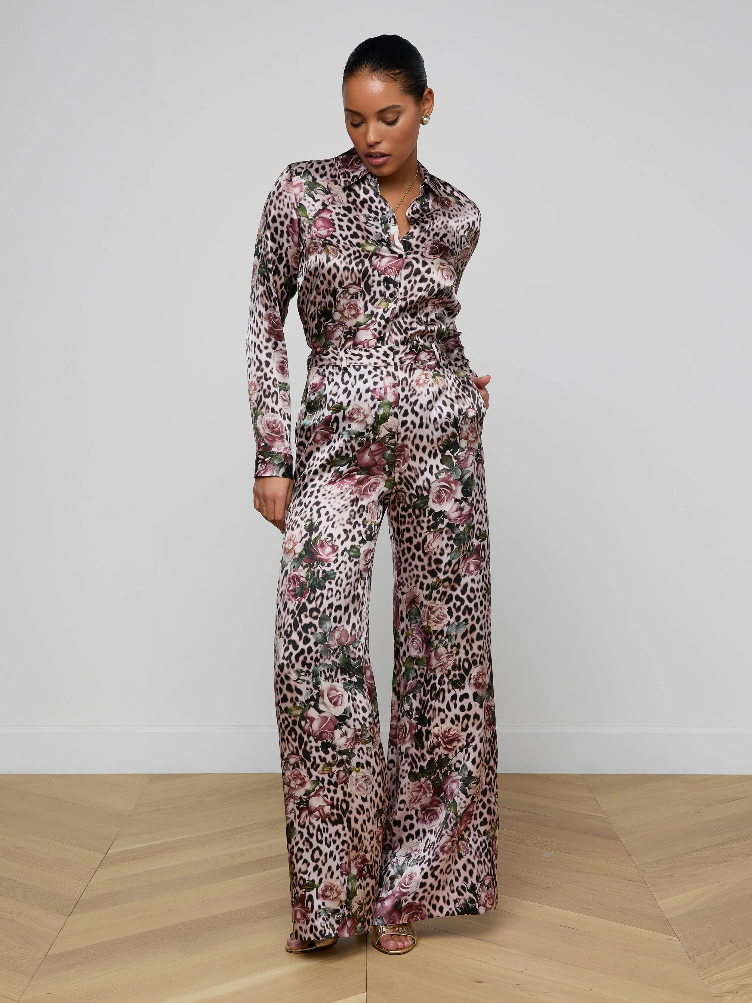 L'AGENCE - Pilar Silk Wide - Leg Pant - Image 3