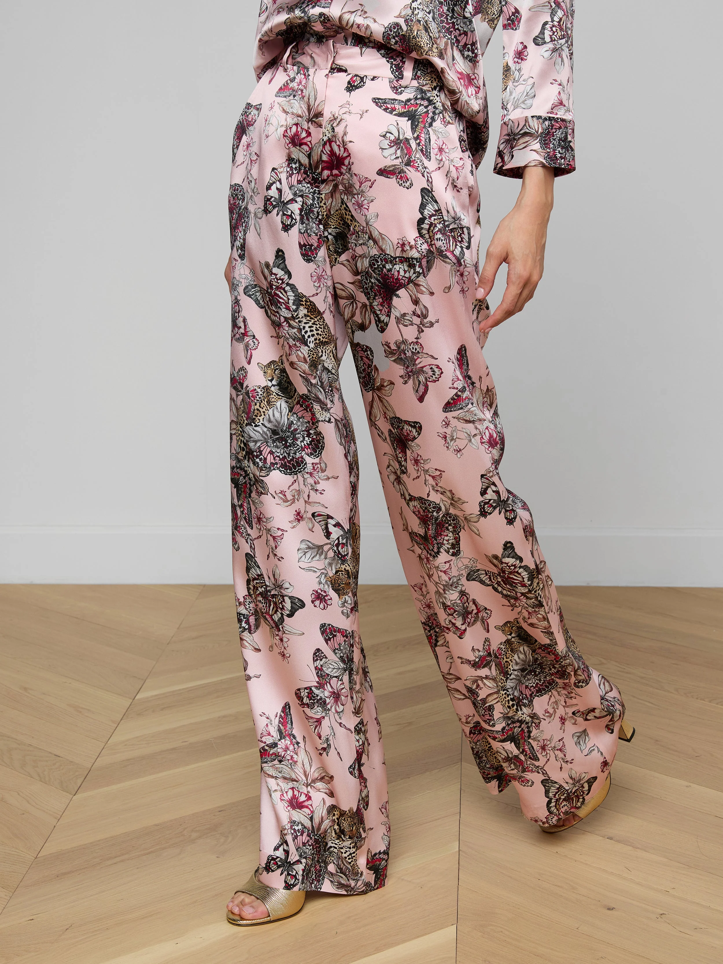 L'AGENCE - Pilar Silk Wide - Leg Pant - Image 3