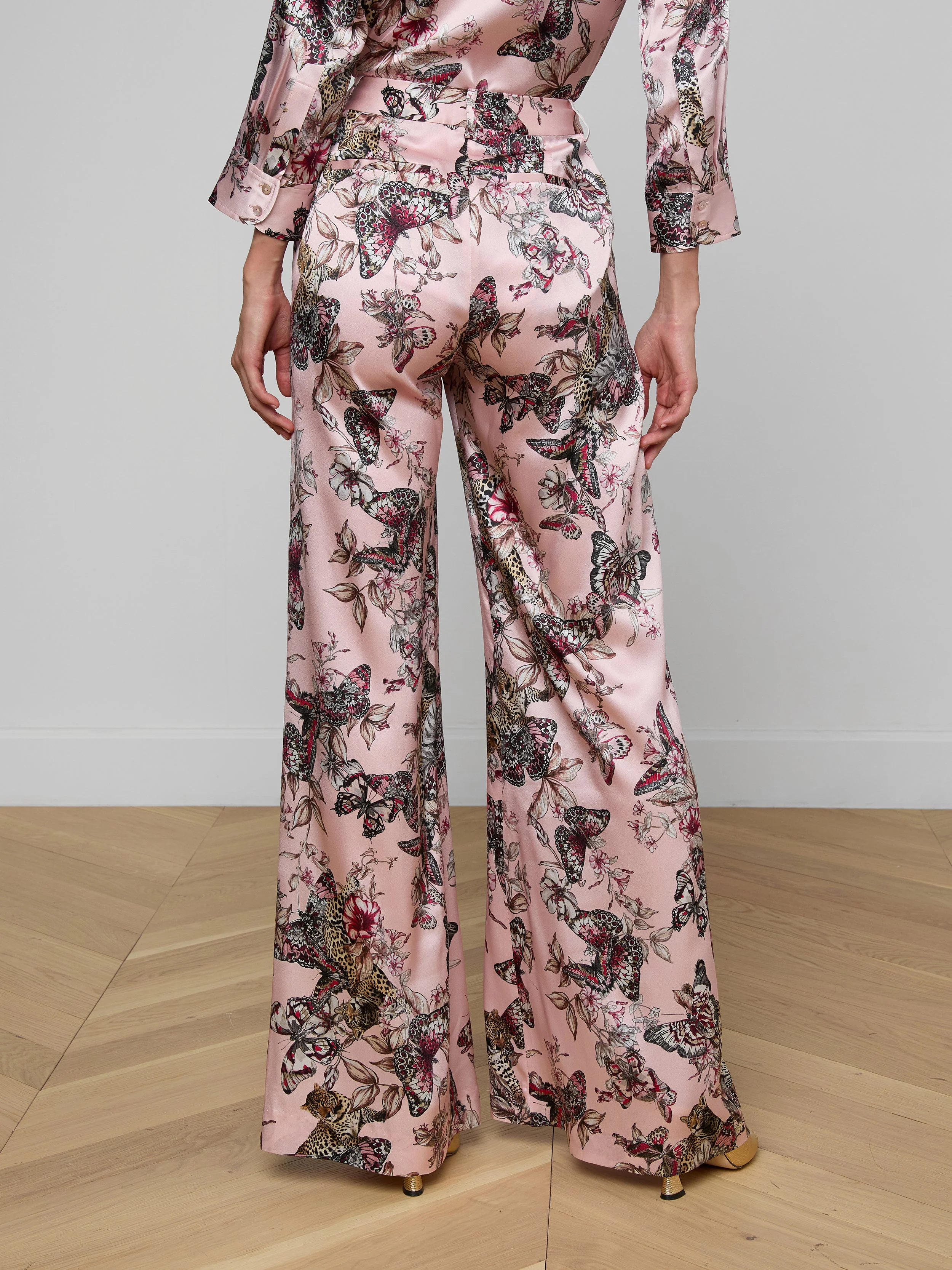 L'AGENCE - Pilar Silk Wide - Leg Pant - Image 4