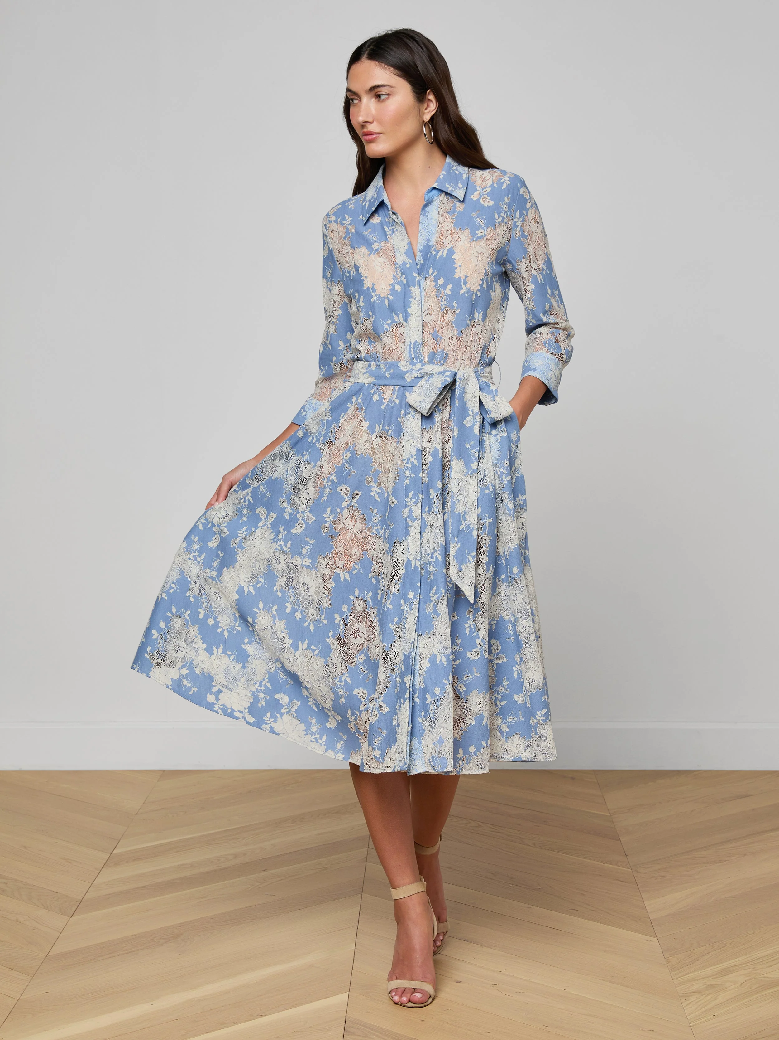 L'AGENCE - Ralphie Lace Midi Dress