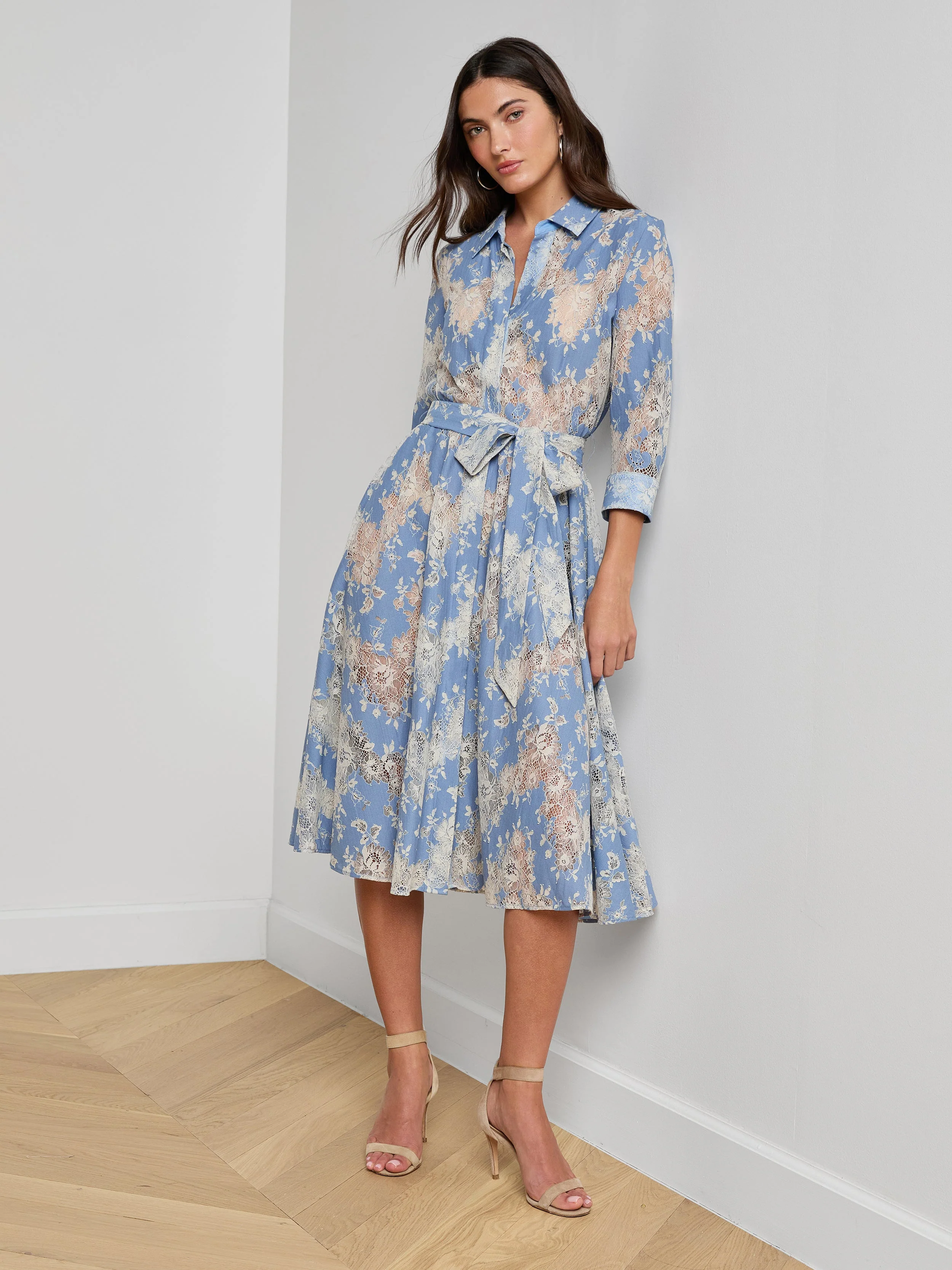 L'AGENCE - Ralphie Lace Midi Dress - Image 5