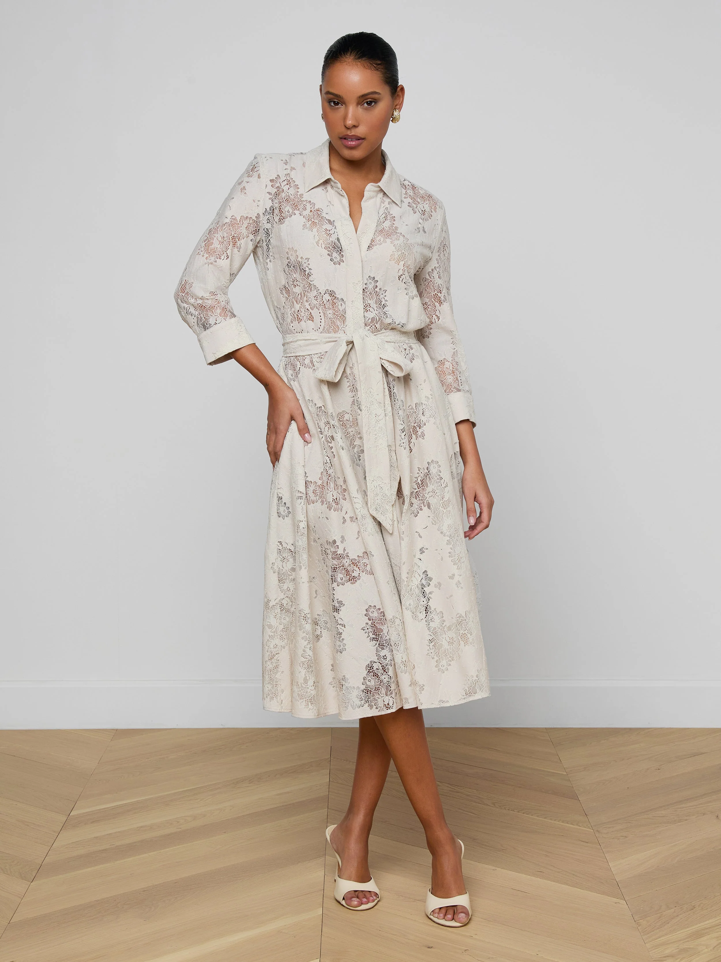 L'AGENCE - Ralphie Lace Midi Dress
