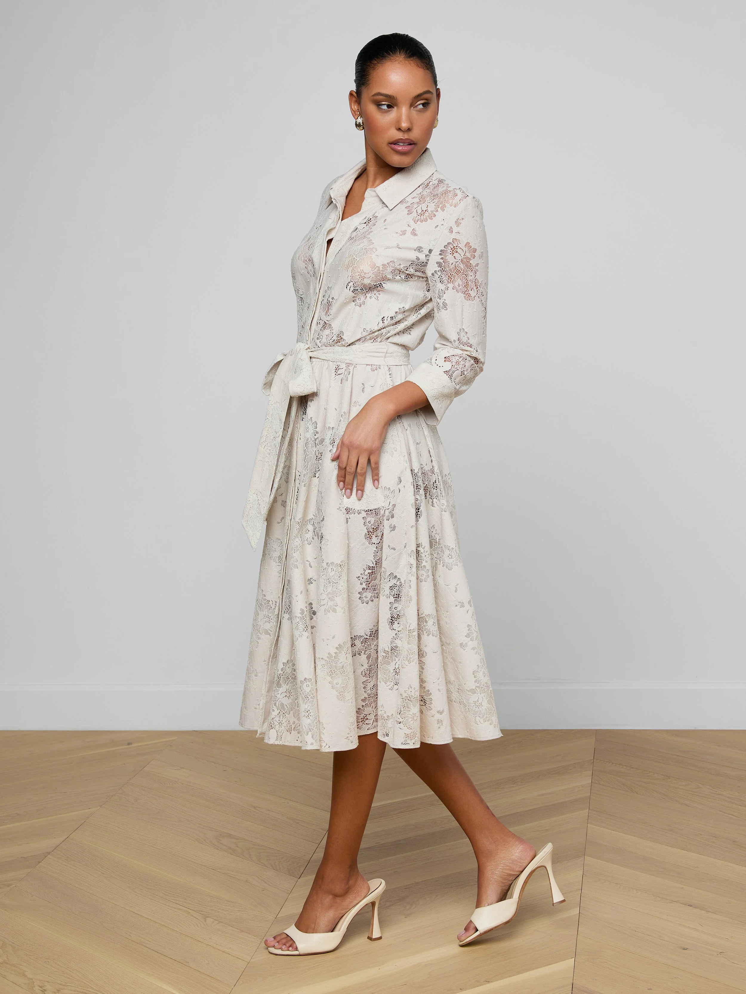 L'AGENCE - Ralphie Lace Midi Dress - Image 2
