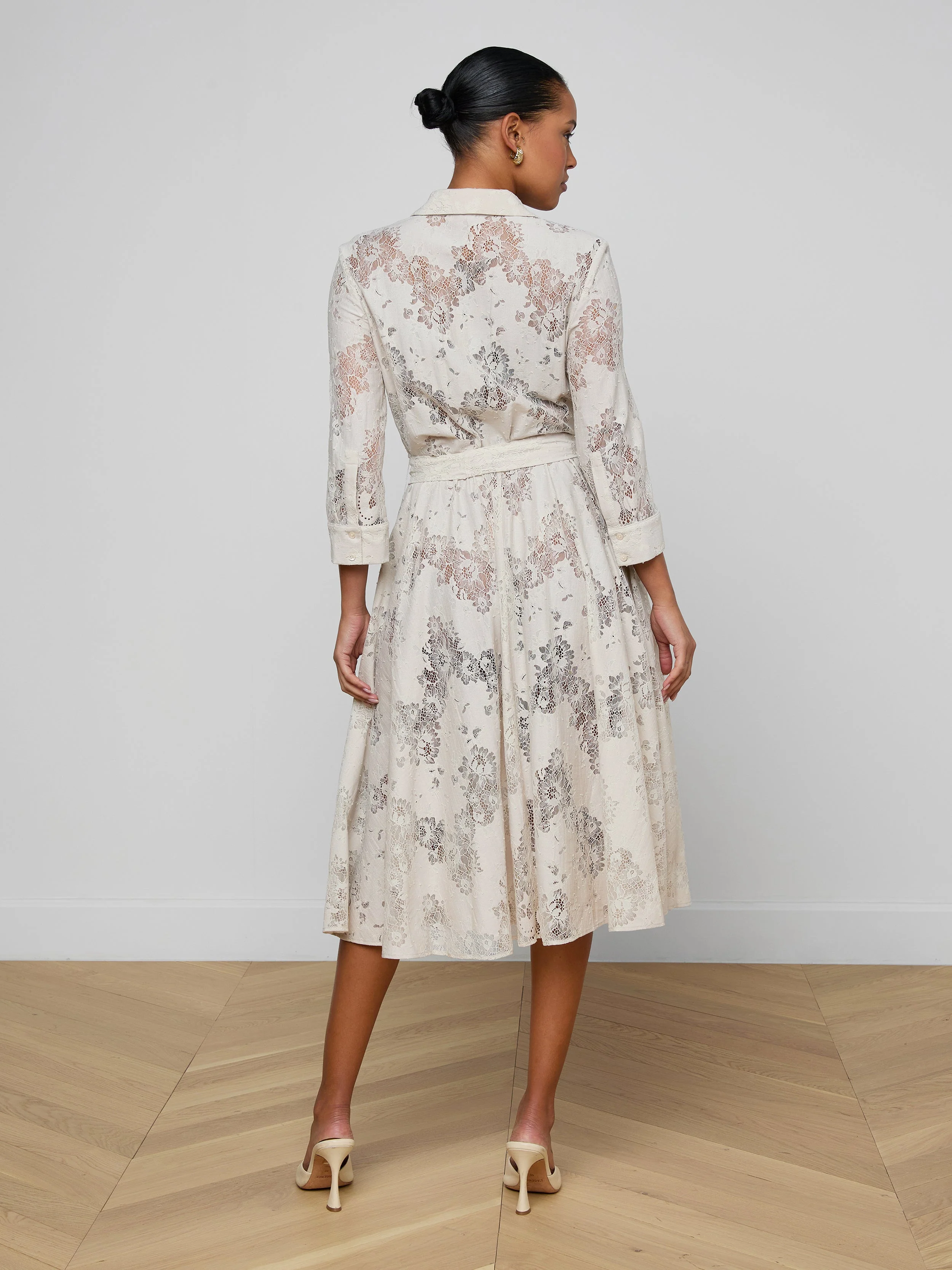 L'AGENCE - Ralphie Lace Midi Dress - Image 3
