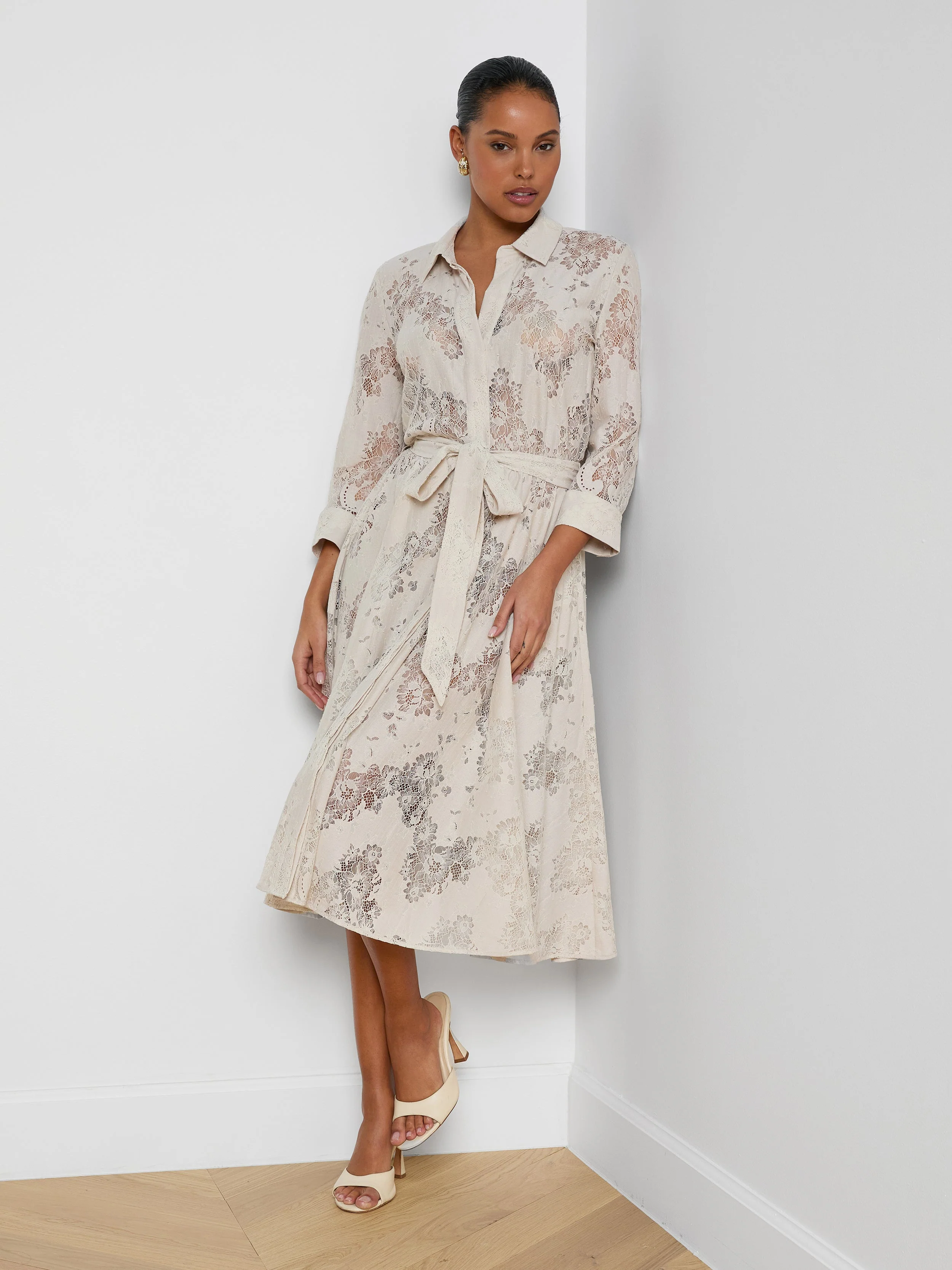 L'AGENCE - Ralphie Lace Midi Dress - Image 5