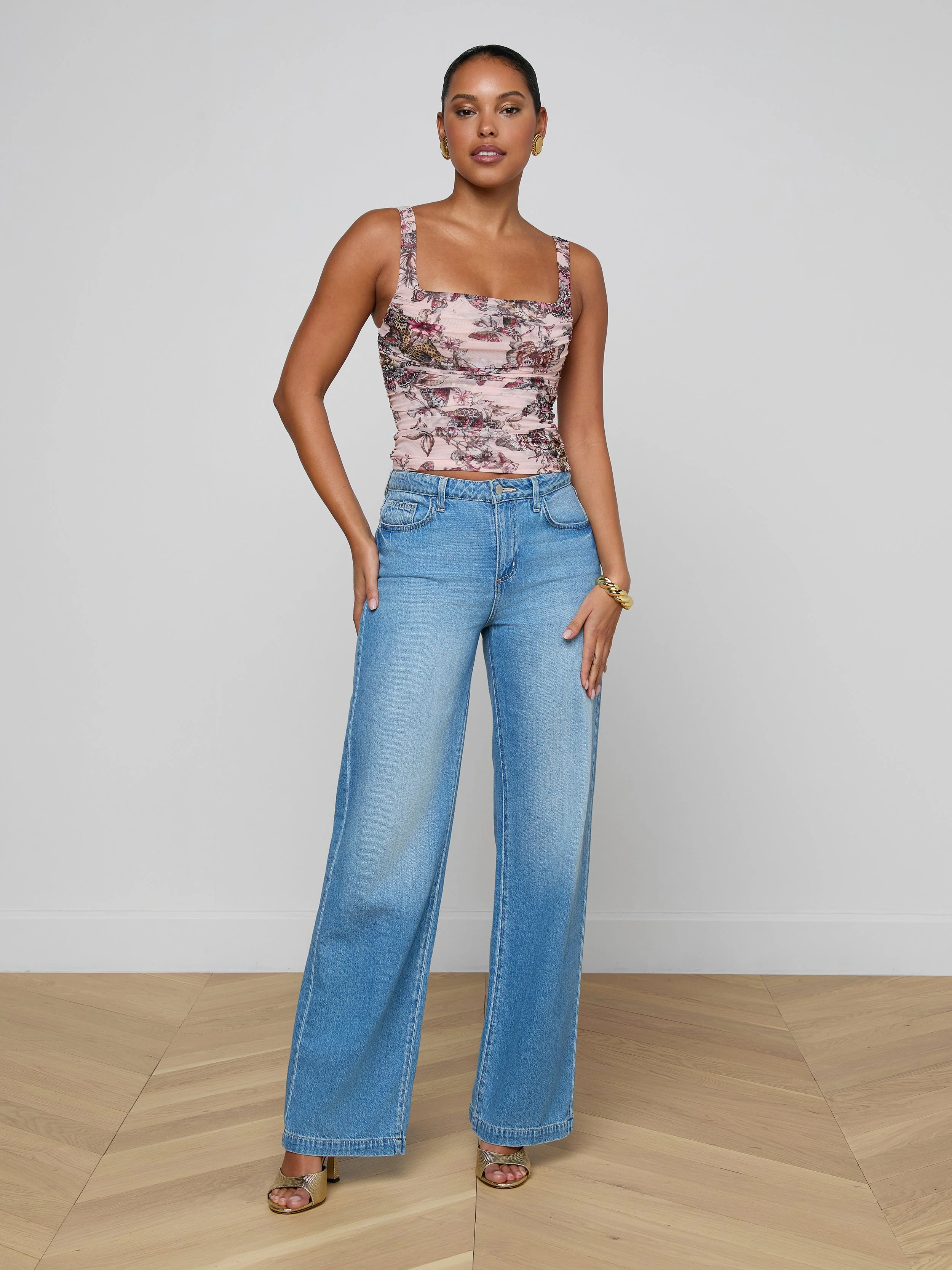 L'AGENCE - Rasha Shirred Mesh Tank - Image 3
