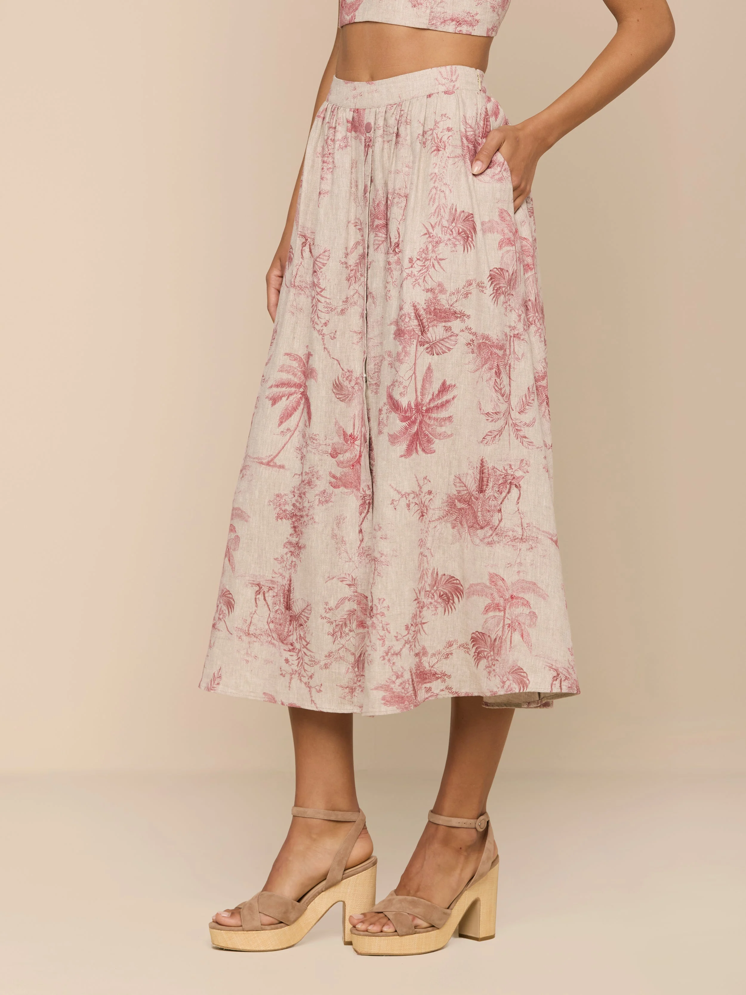 L'AGENCE - Seina Linen Midi Skirt - Image 4